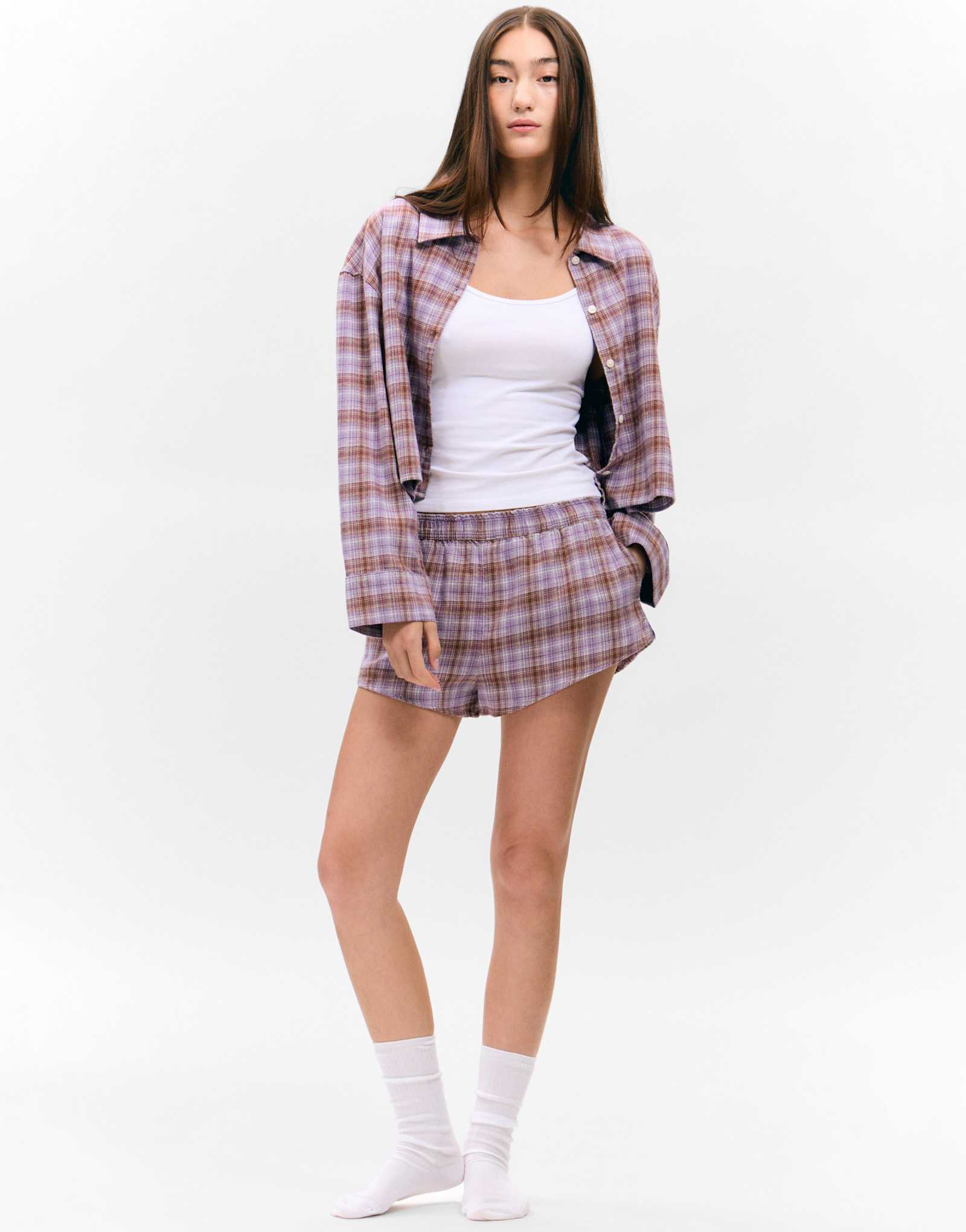 - Monki mix and match lilac check 5690₽