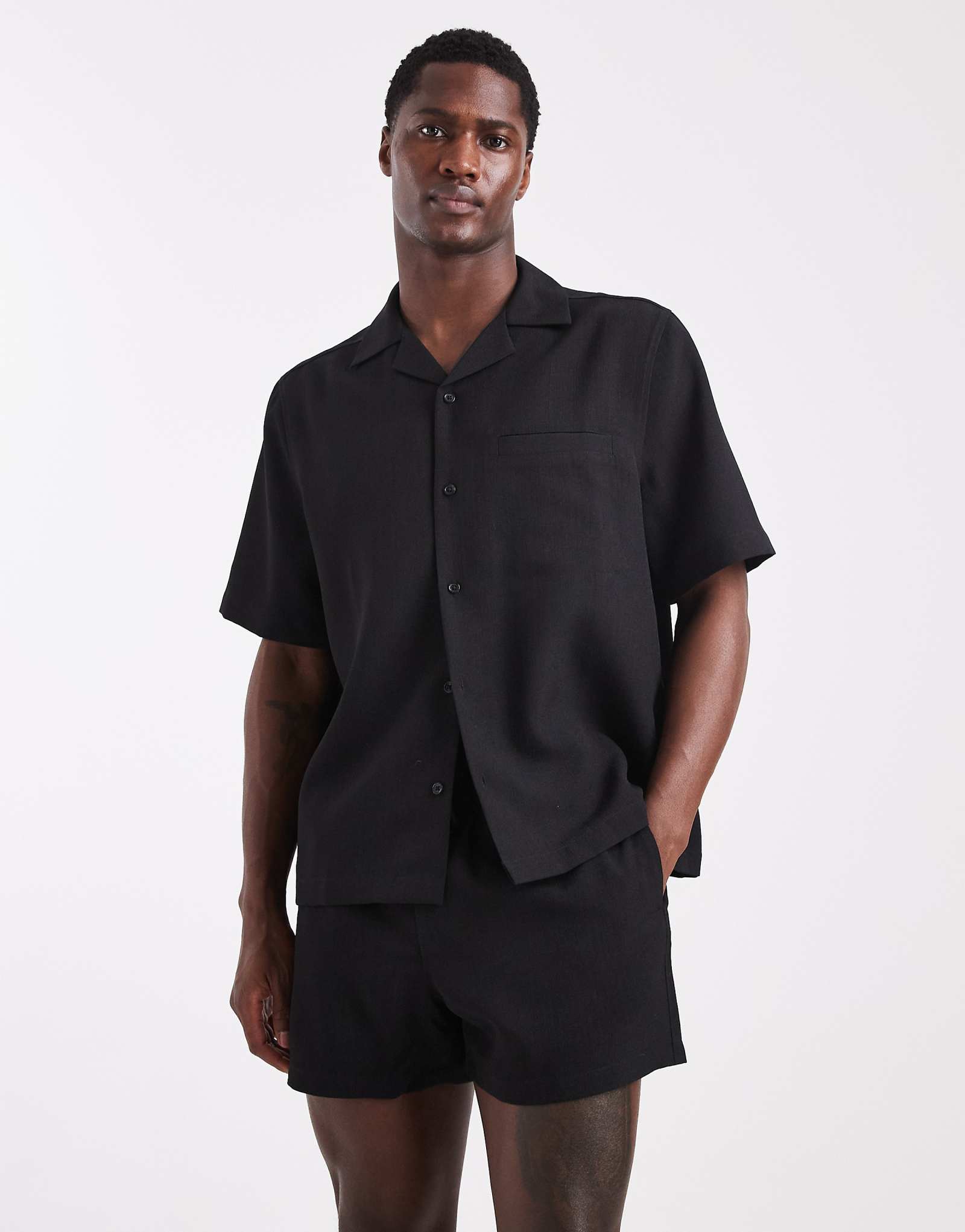 ASOS DESIGN linen look - black 6490₽