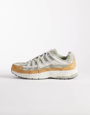 Кроссовки Nike P-6000 серого и бежевого цветов  beige