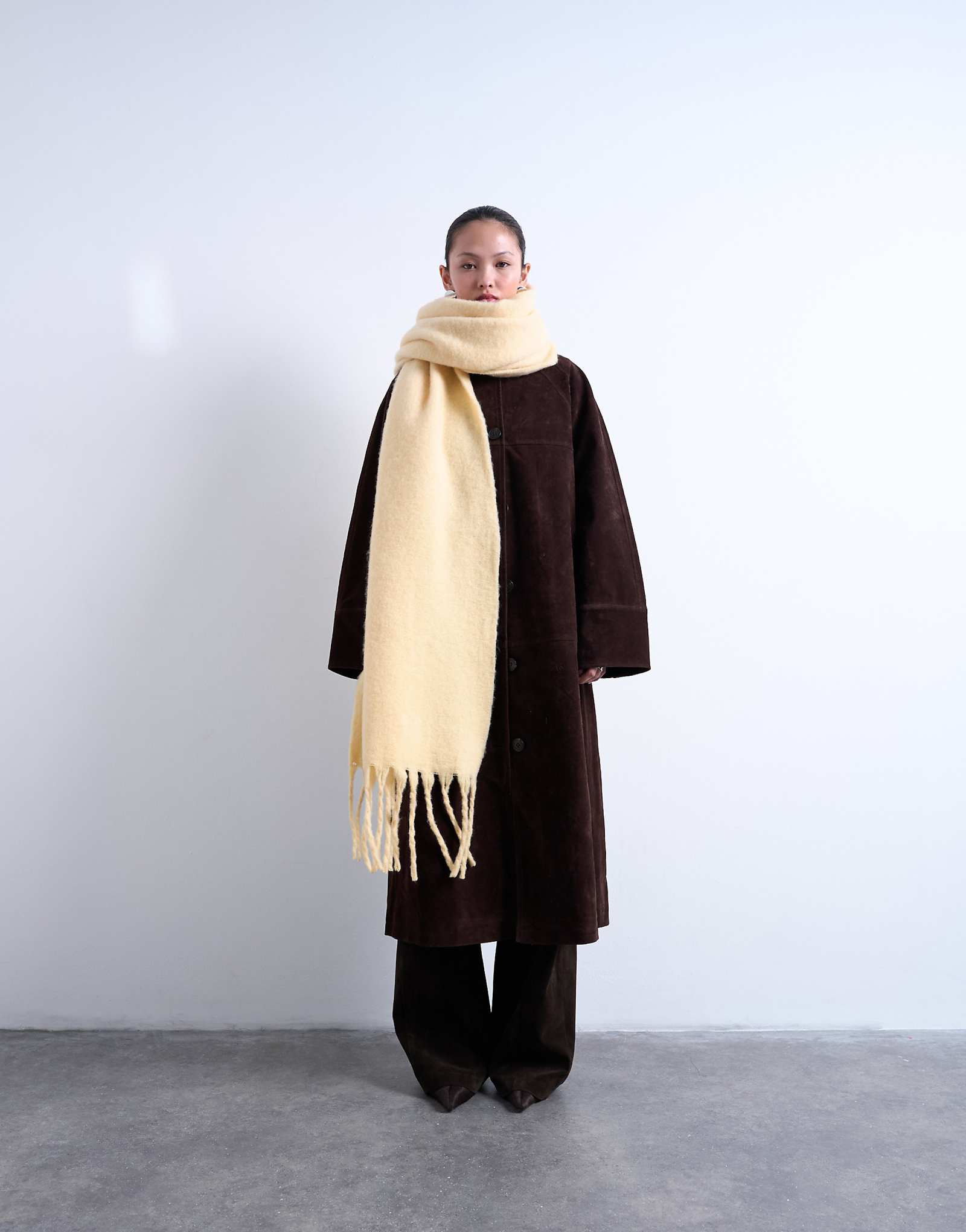 Topshop Sydney blanket scarf in buttermilk 8390₽