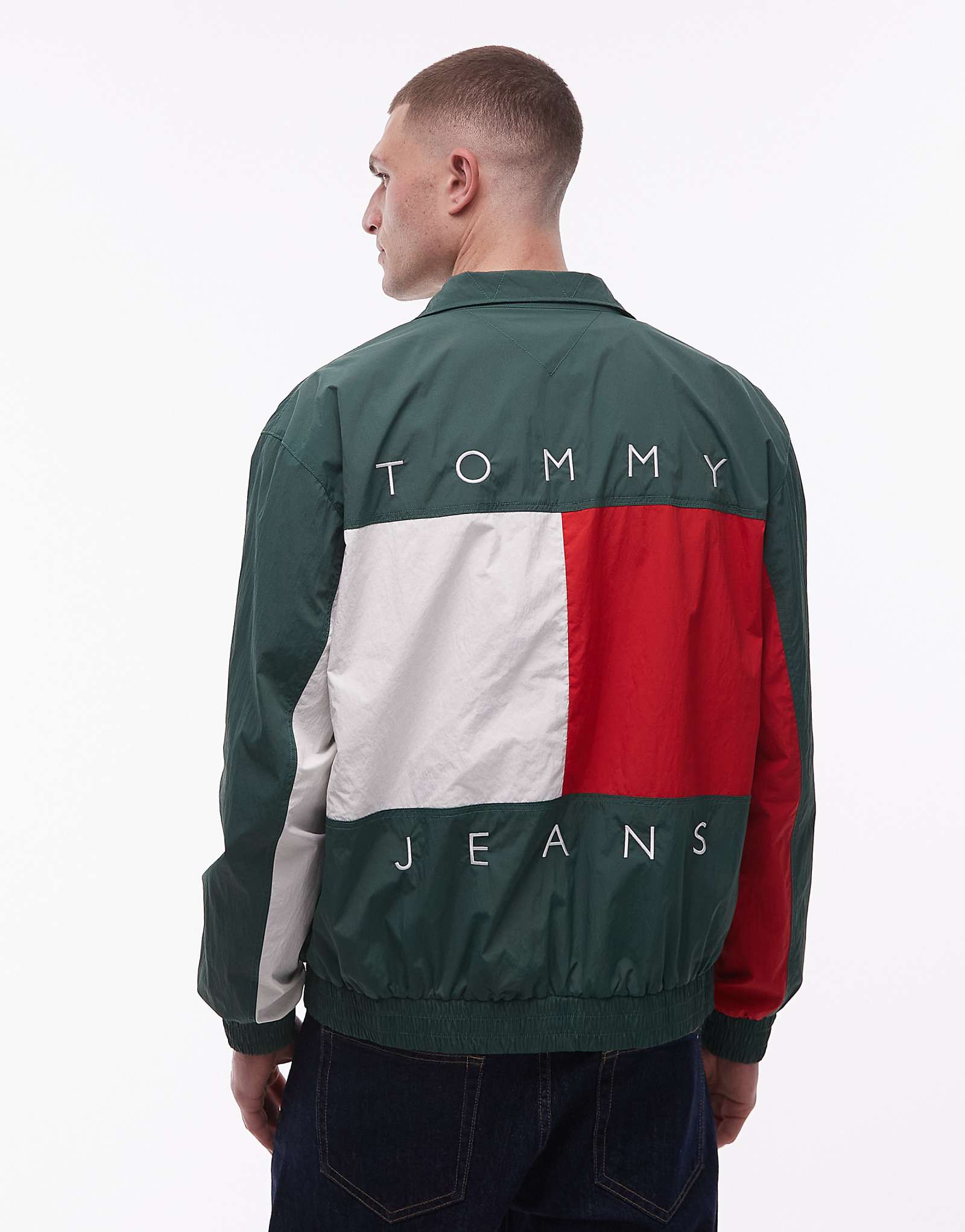 Tommy Jeans heritage flag jacket in green shadow pine 33890₽