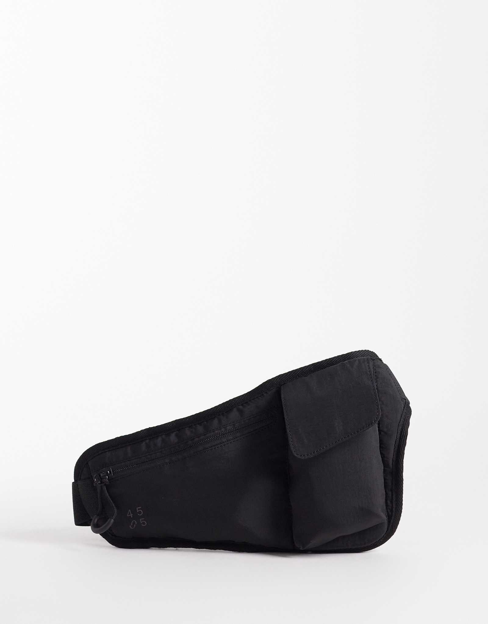 4505 woven running belt with phone holder and reflective detail in black black 5790₽