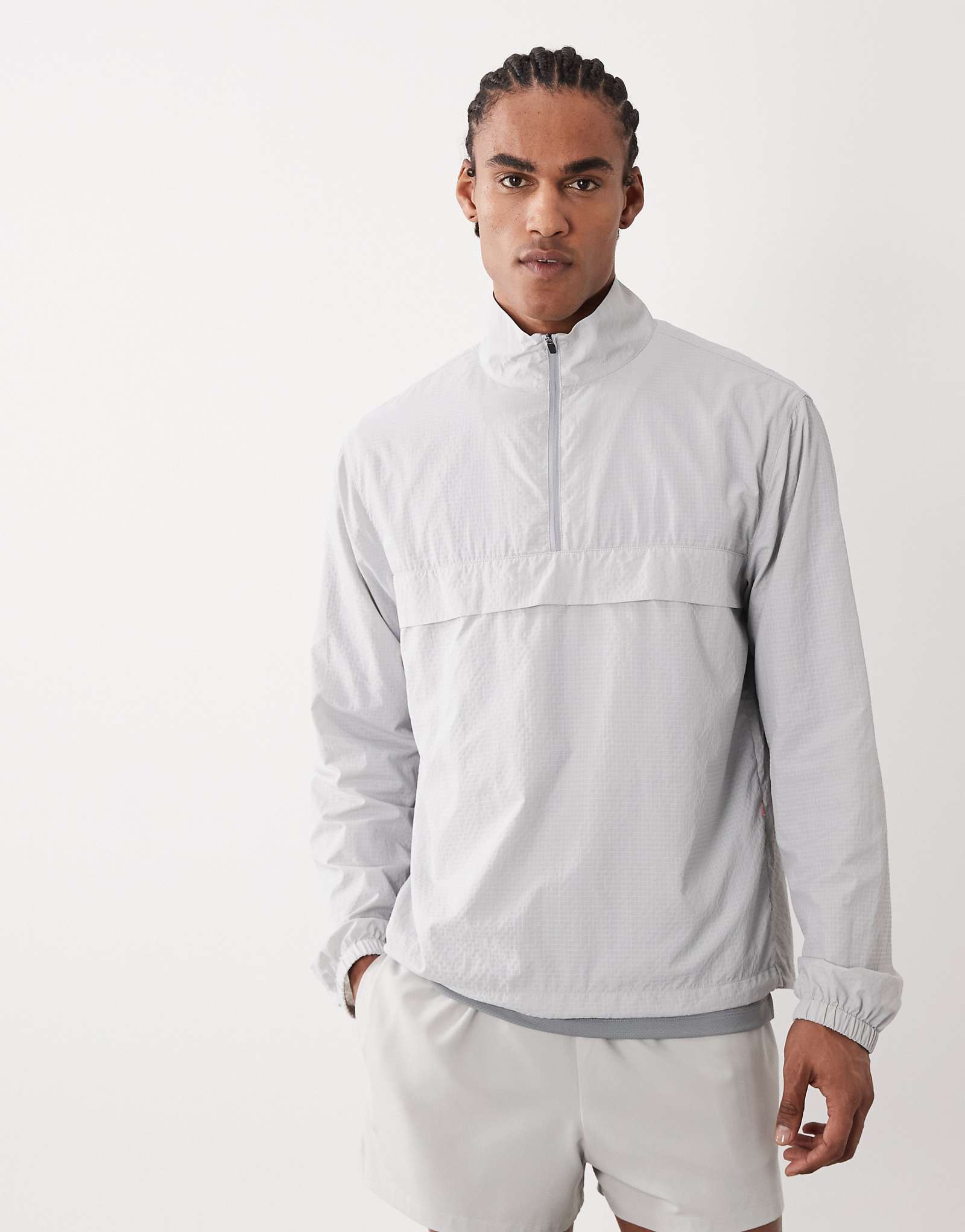 4505 ultra lightweight 14 zip running windbreaker with front pocket in vapor gray vapor grey 16490₽