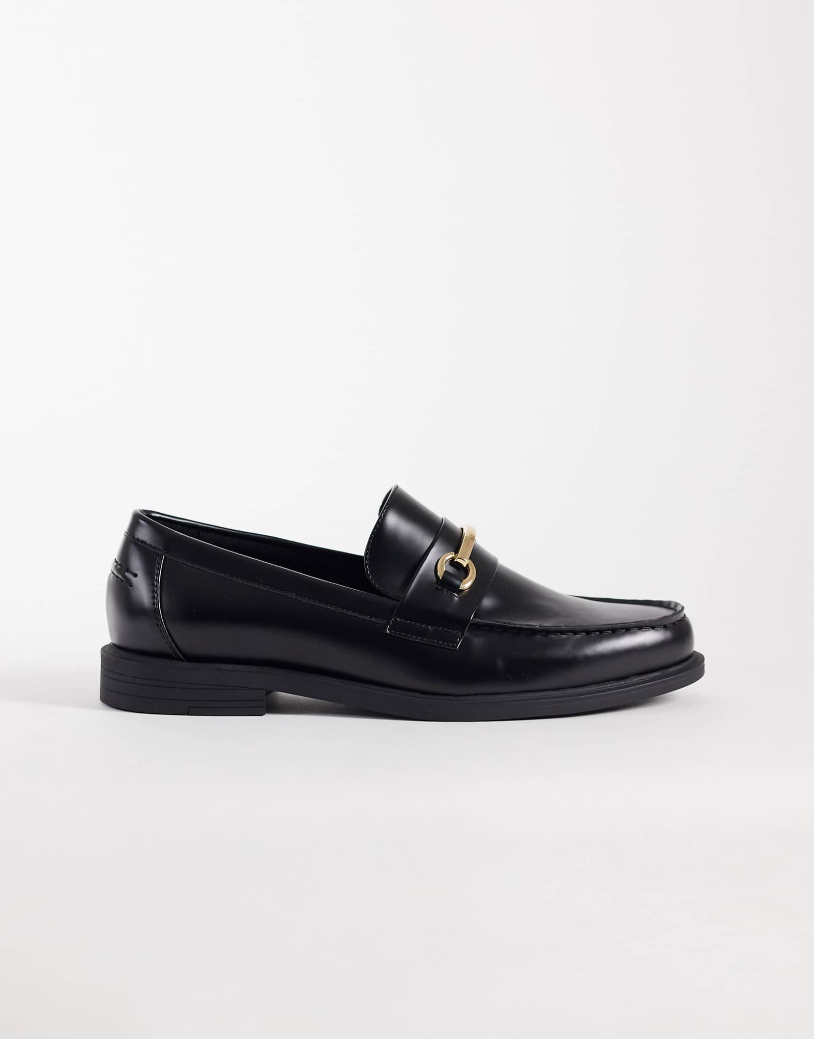 ASOS DESIGN penny loafers with gold-tone snaffles in black black 12590₽