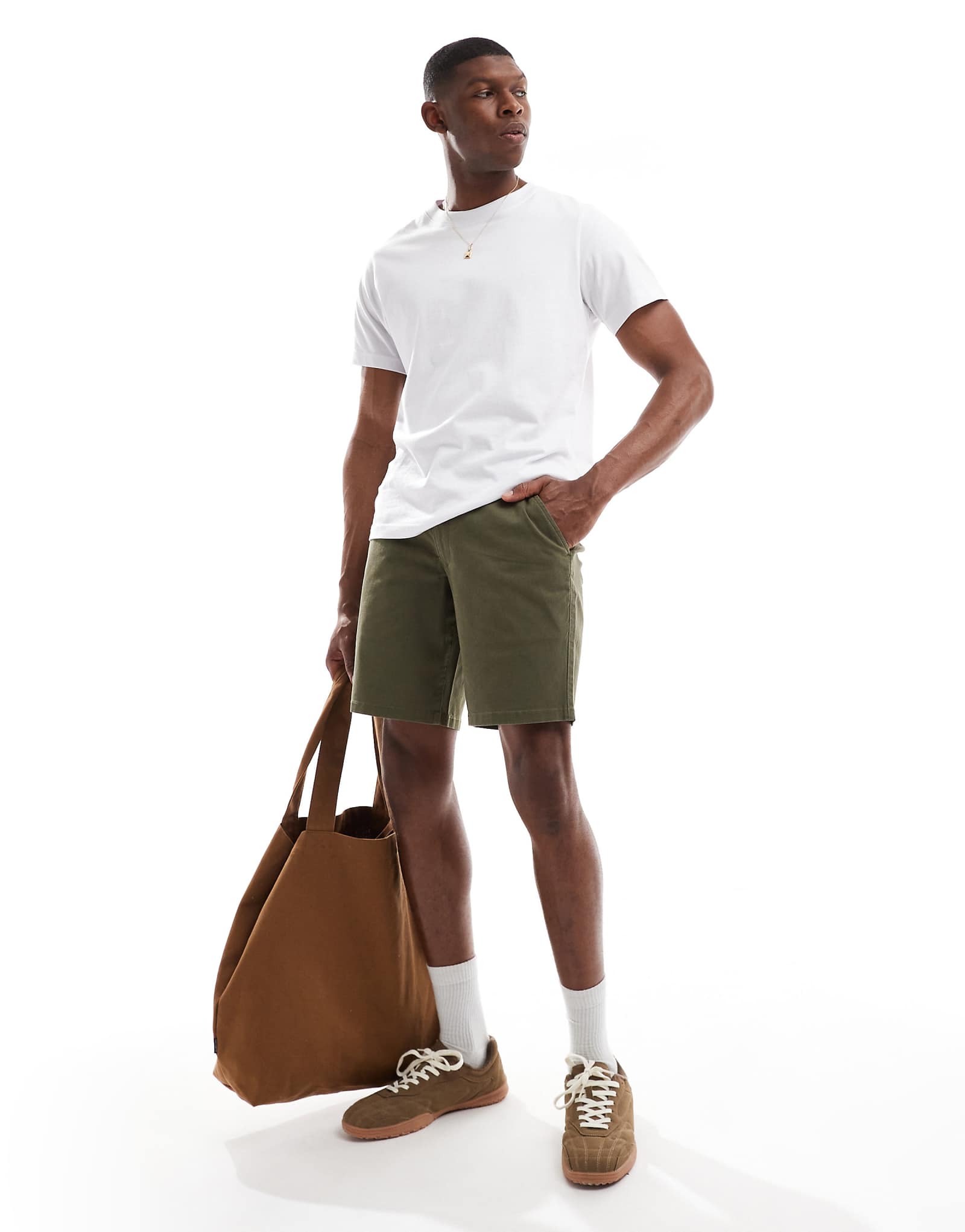 Farah Hawk twill shorts in khaki green 16690₽