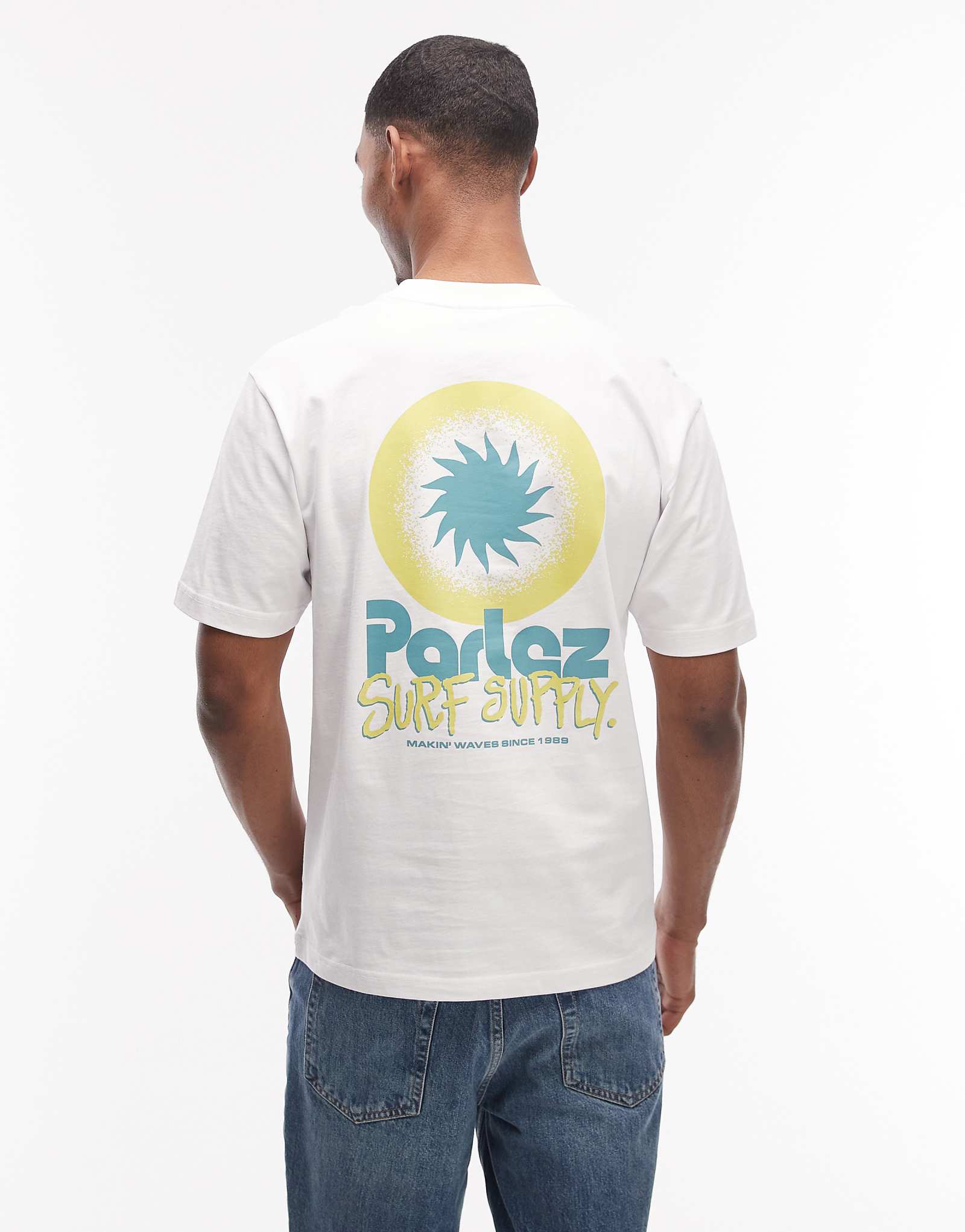 Parlez Winston T-shirt with back print graphic in white 15090₽