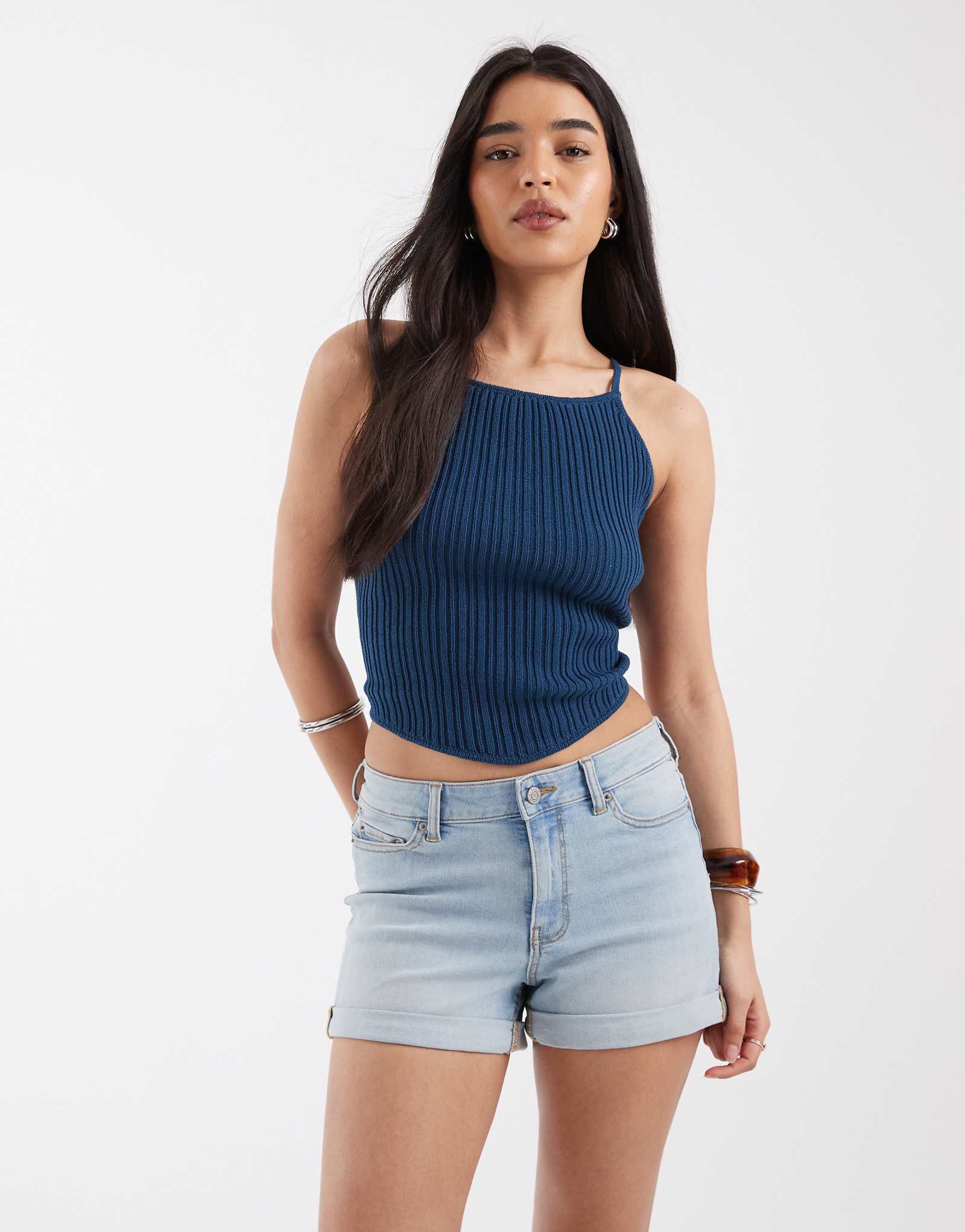 JJXX Nice cuffed denim shorts in light blue light blue denim 6190₽