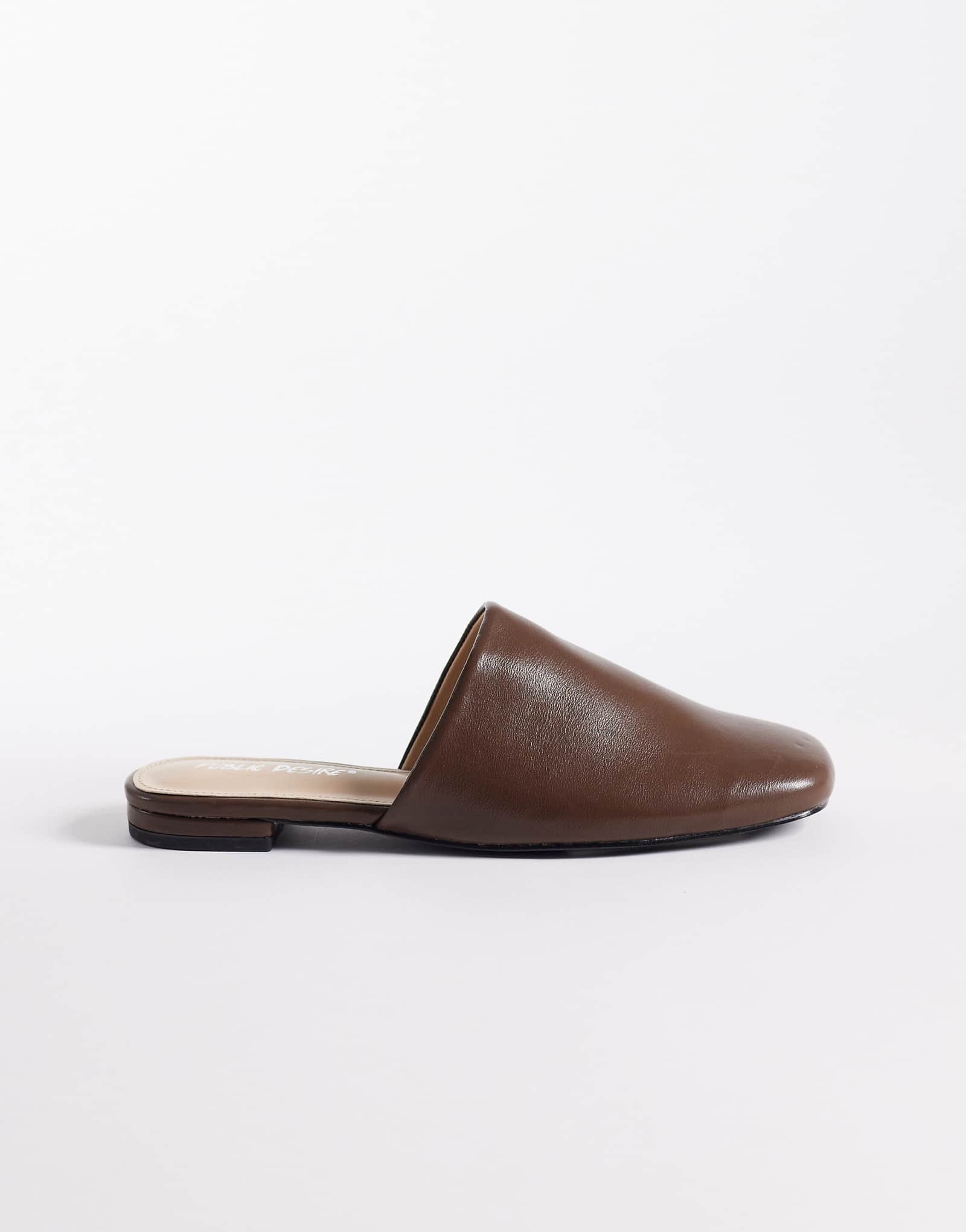 Public Desire Emmi flat mules in brown brown pu 7790₽