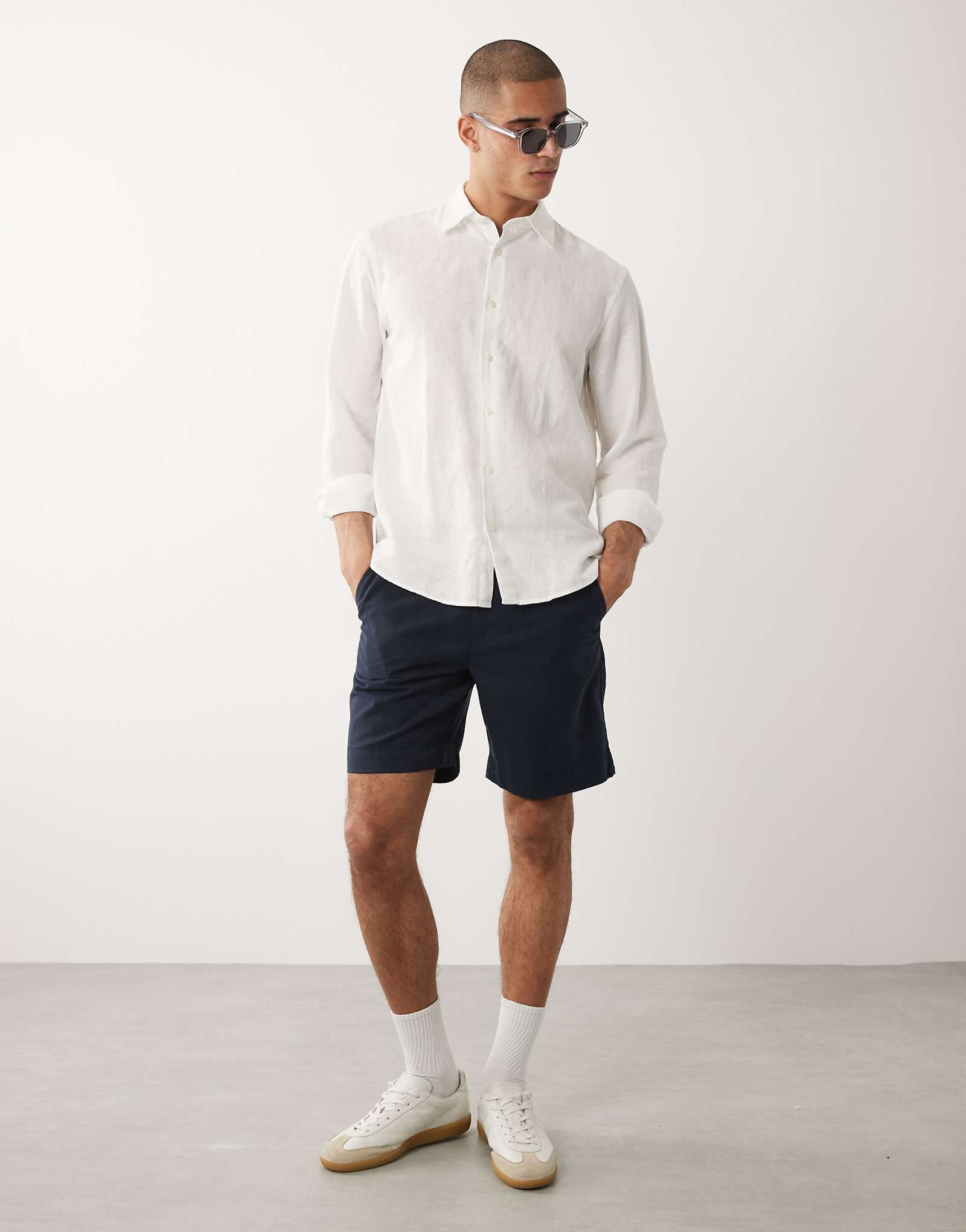 Selected elastic waistband shorts in navy sky captain 13990₽