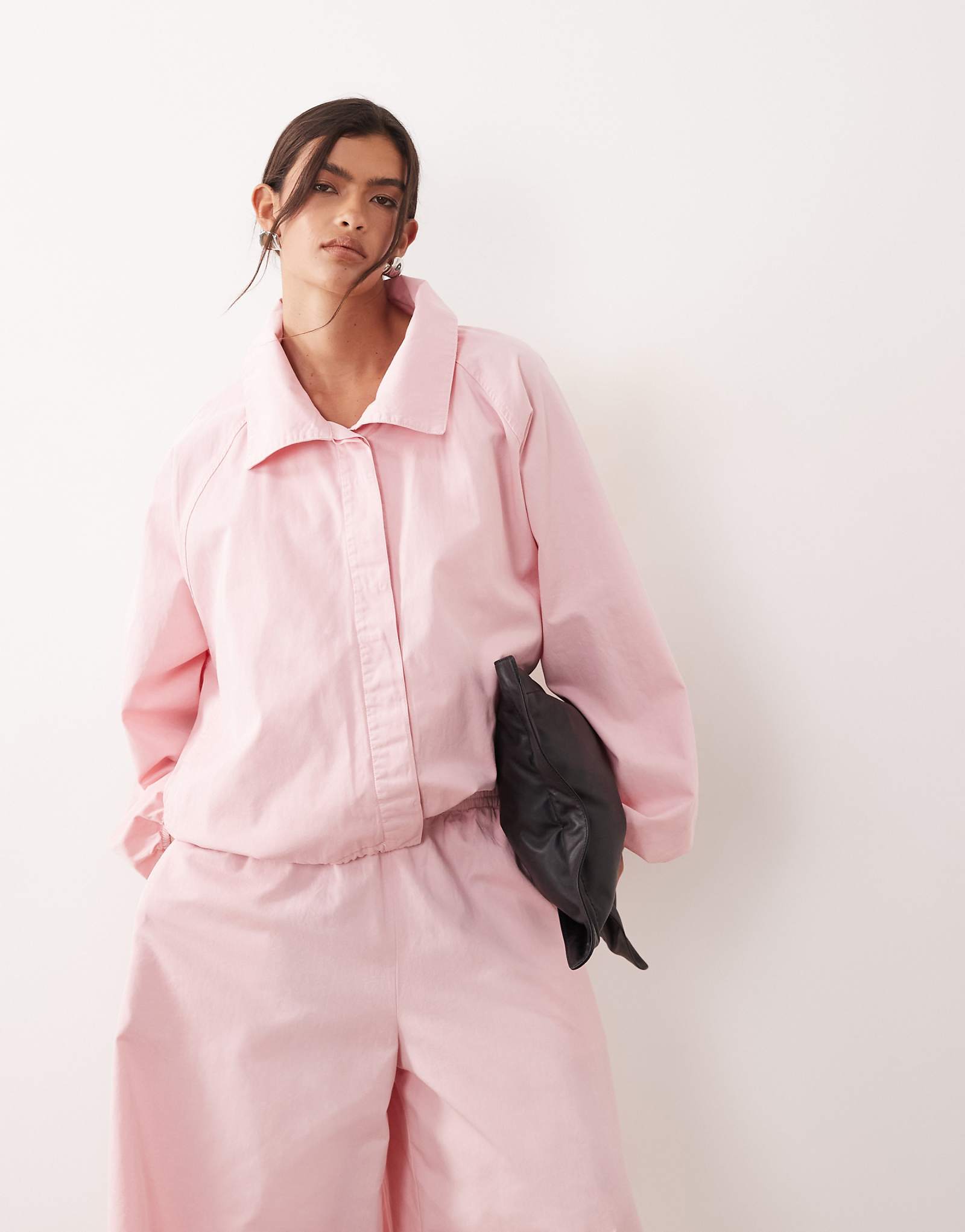 ARRANGE drawstring hem utility twill jacket co ord in pale pink - part of a set pale pink 32790₽