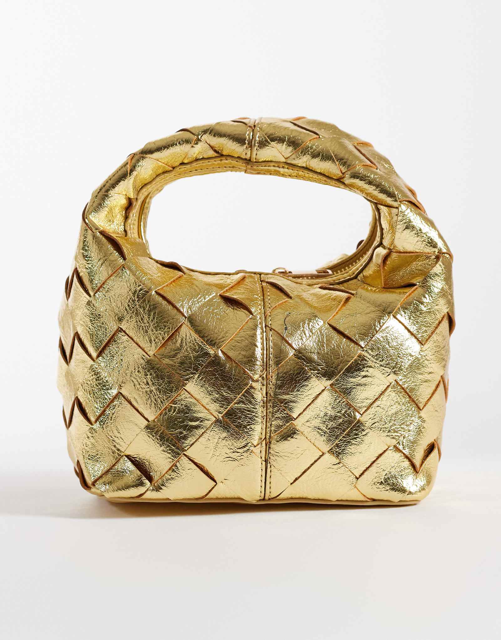 True Decadence woven detail grab bag in gold gold 9490₽