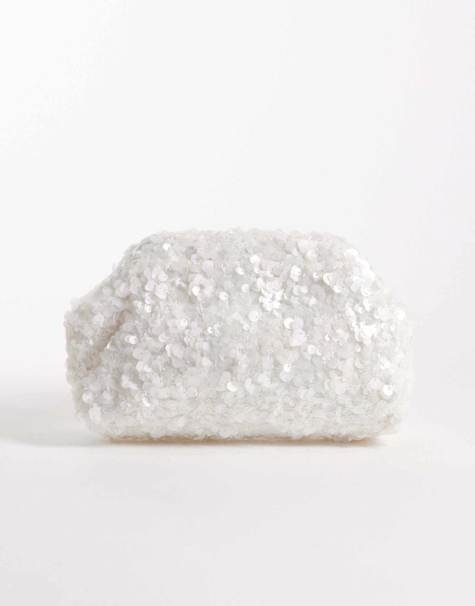 True Decadence sequin pillow clutch bag in white white 9490₽