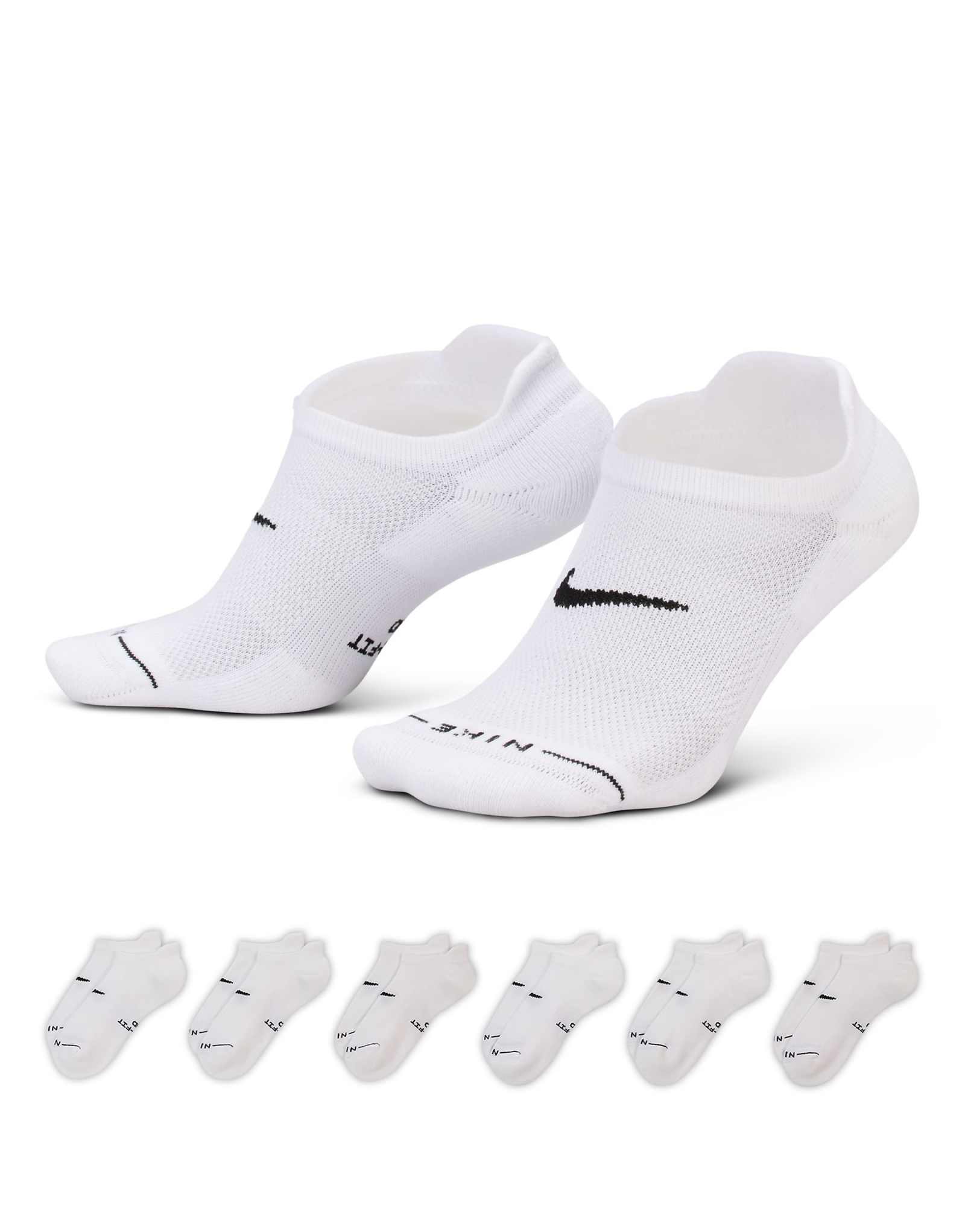Nike Everyday Plus 6 pack sneaker socks in white white 5790₽