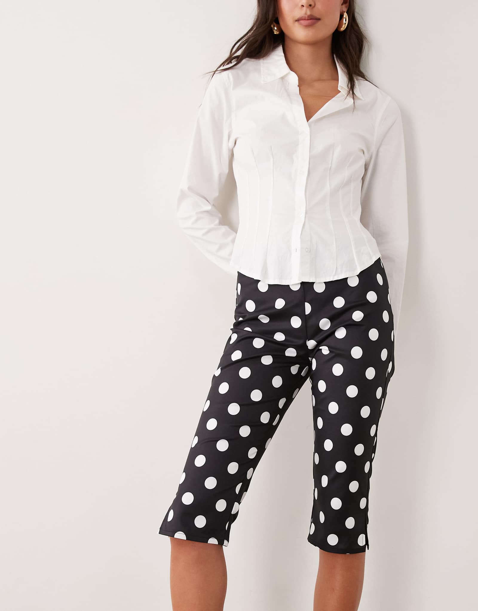 The Frolic exclusive capri pants in black polka dot black polka