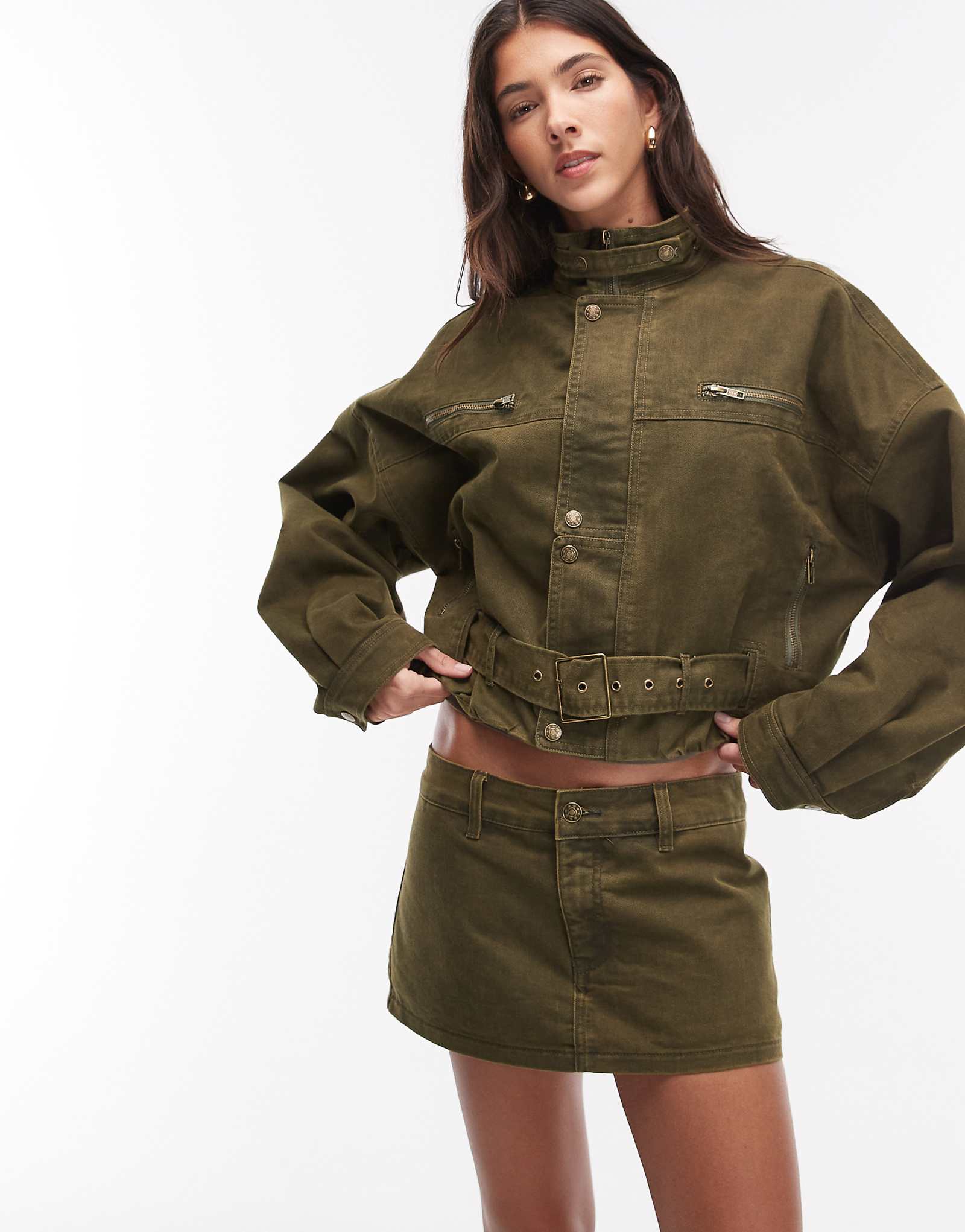 Lioness Rhode cotton blend cargo mini skirt in khaki - part of a set khaki 16890₽