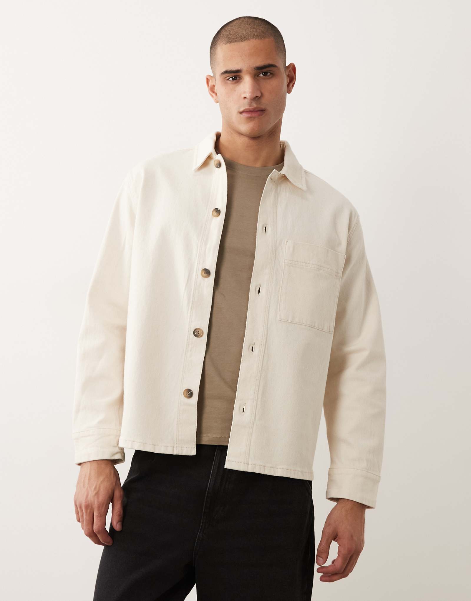Selected overshirt jacket in ecru ecru 29090₽