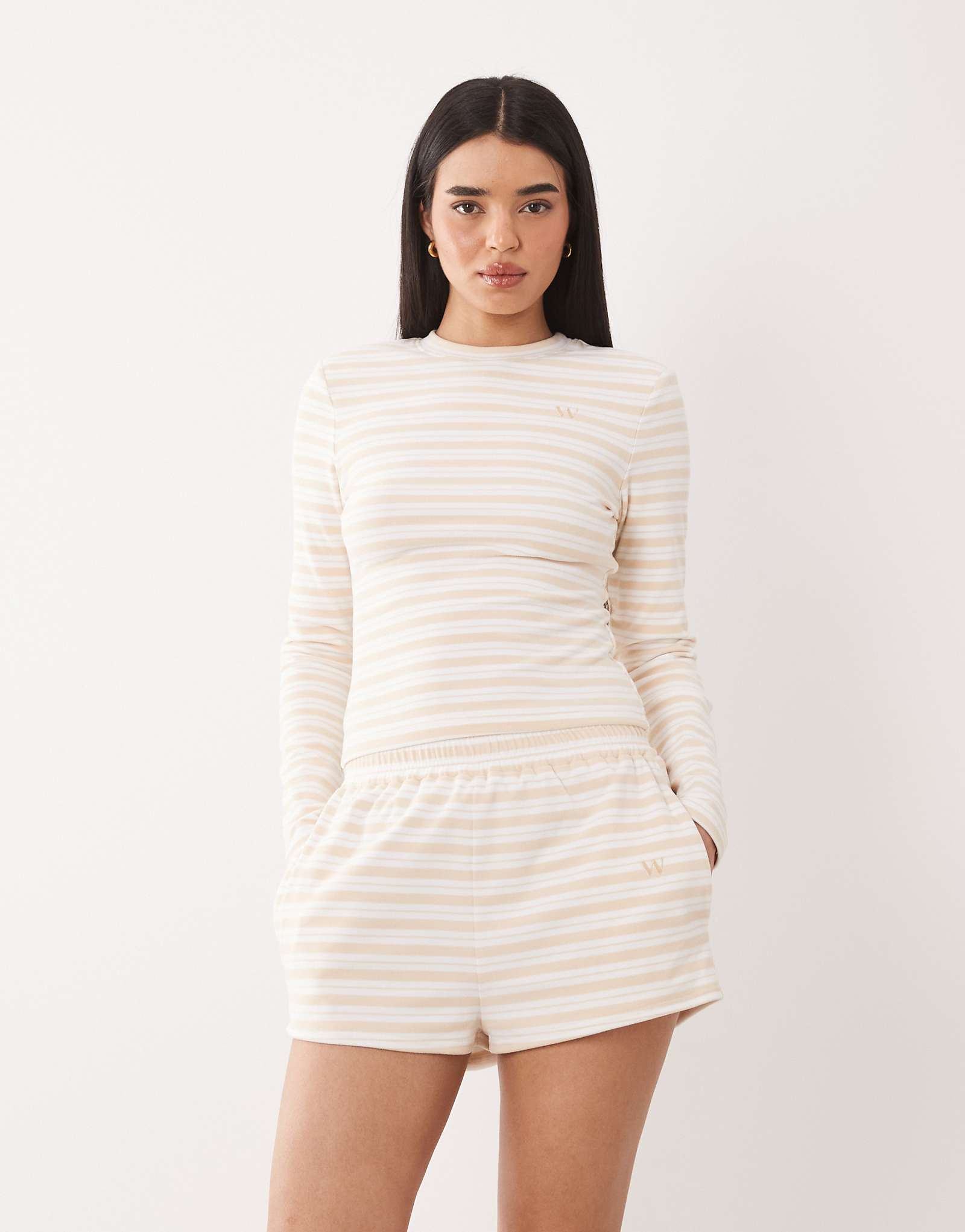 Wanderdoll Frankie premium jersey shorts in milk and honey - part of a set milk and honey 15090₽