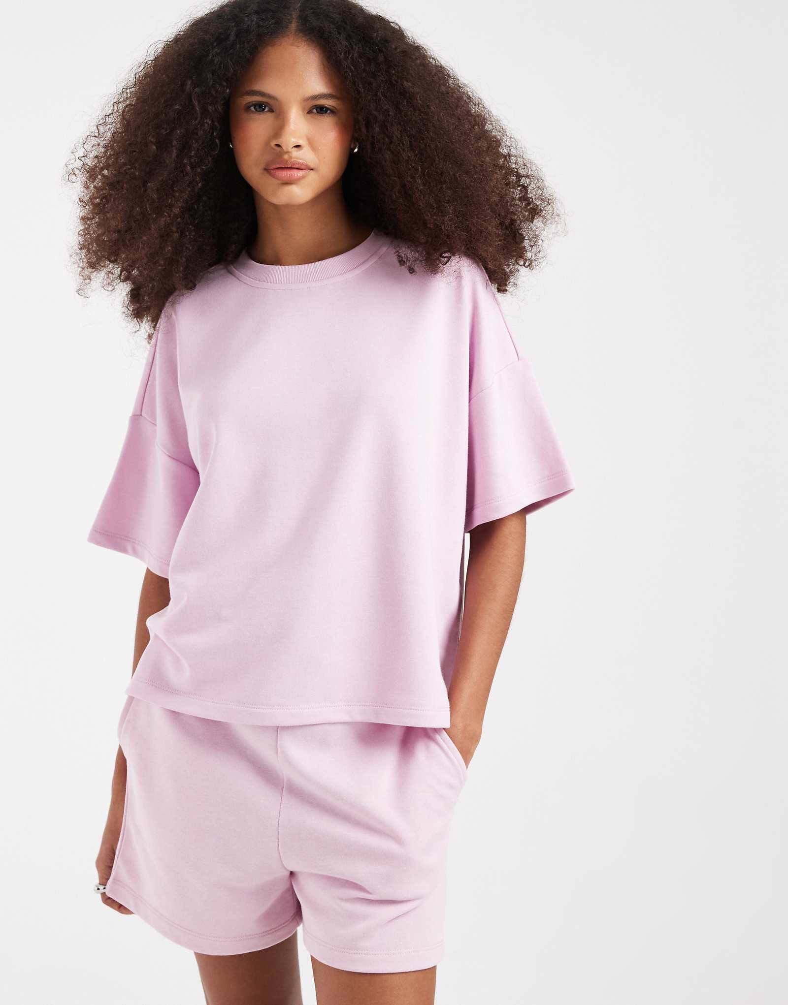 Pieces boxy sweats T-shirt in light pink - part of a set winsome orchid 5590₽
