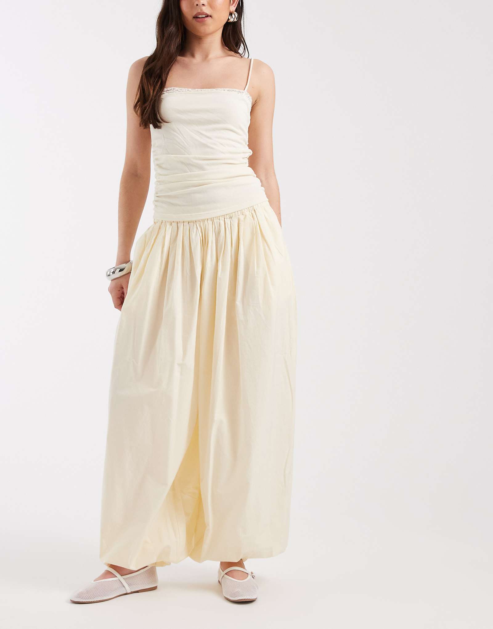 AWARE woven balloon pants with cuffed ankles in butter yellow vanilla custard 14190₽