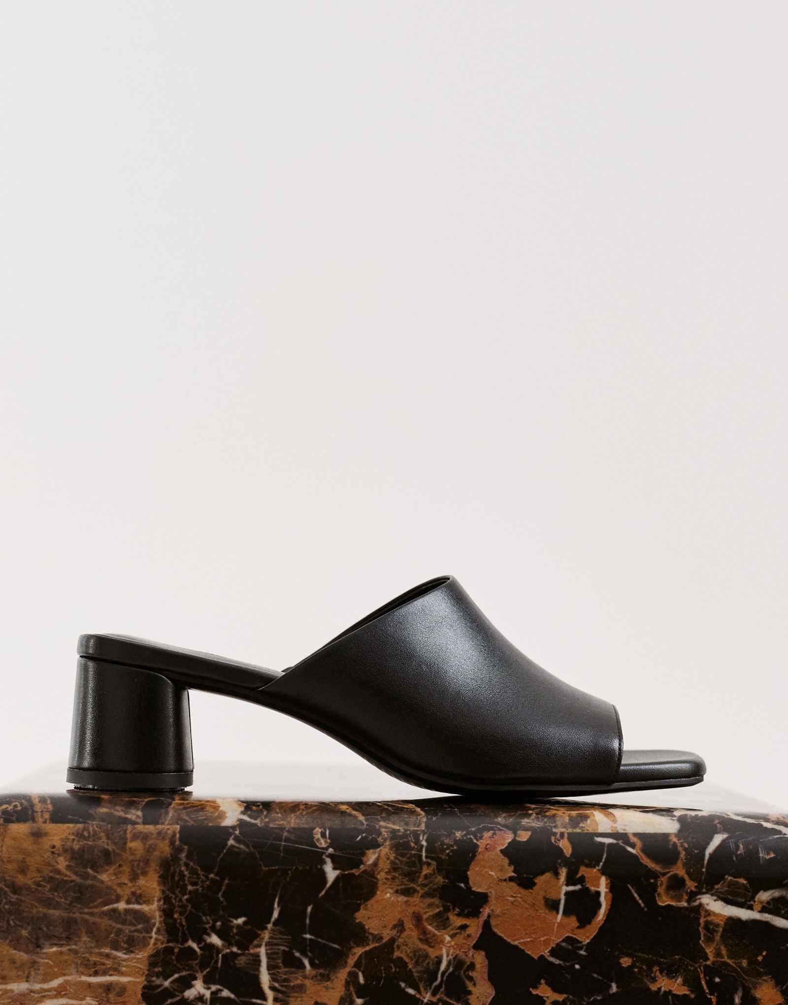 Vagabond Shoemakers Piper leather heeled mules in black black 25190₽