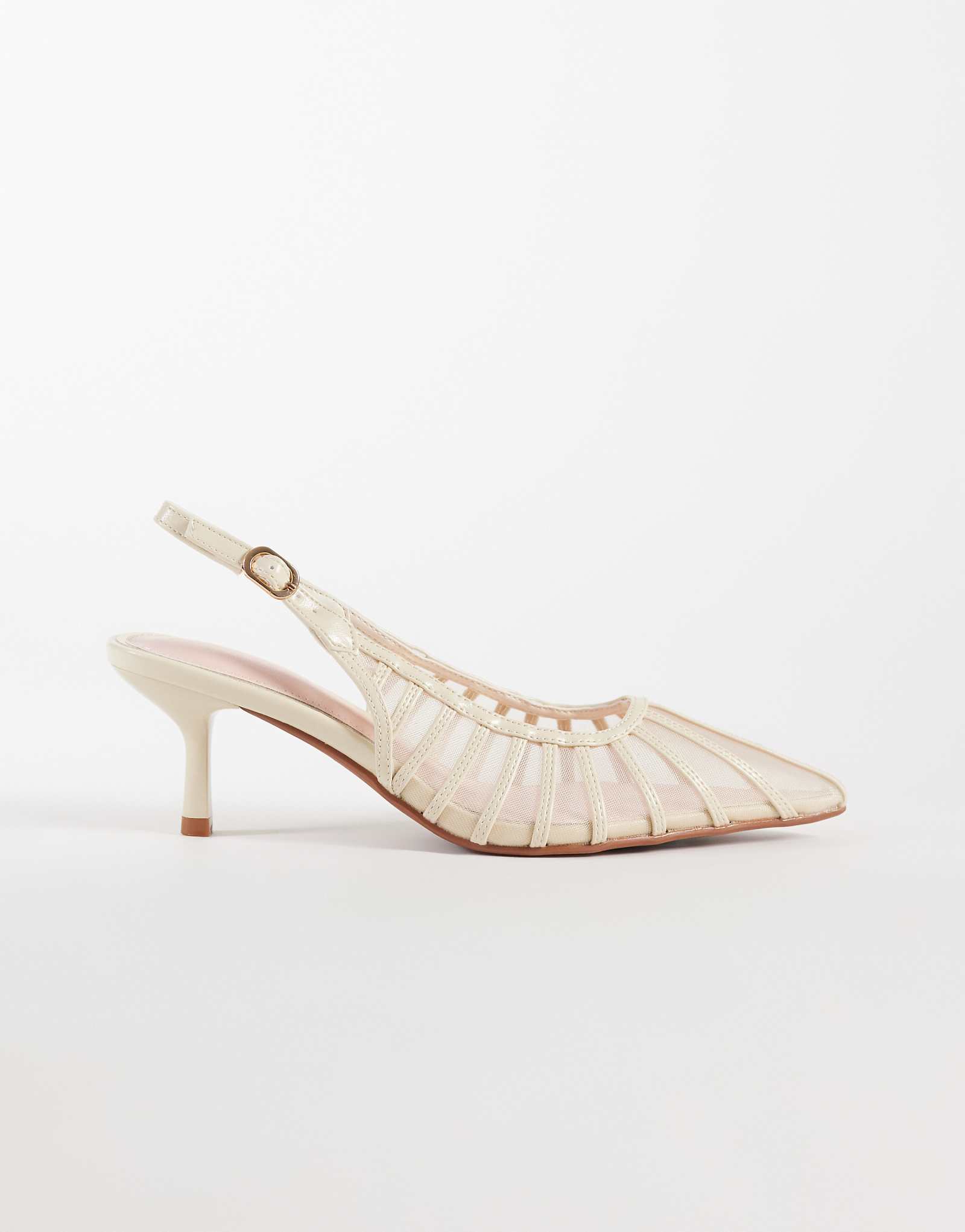 River Island panelled mesh pumps in cream cream 14490₽