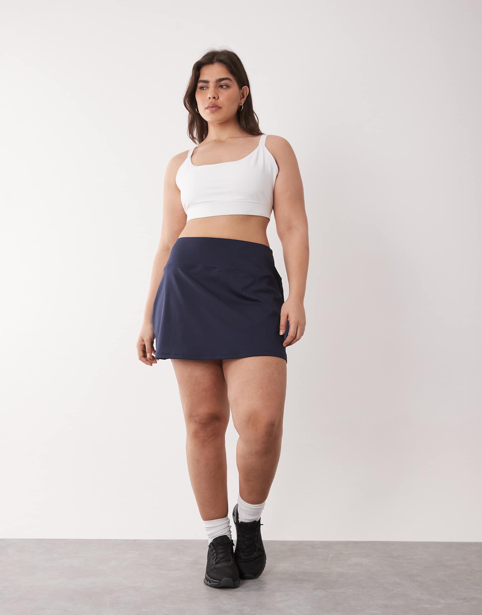4505 Curve active tennis skirt with under shorts and phone pocket in deep navy deep navy 7790₽