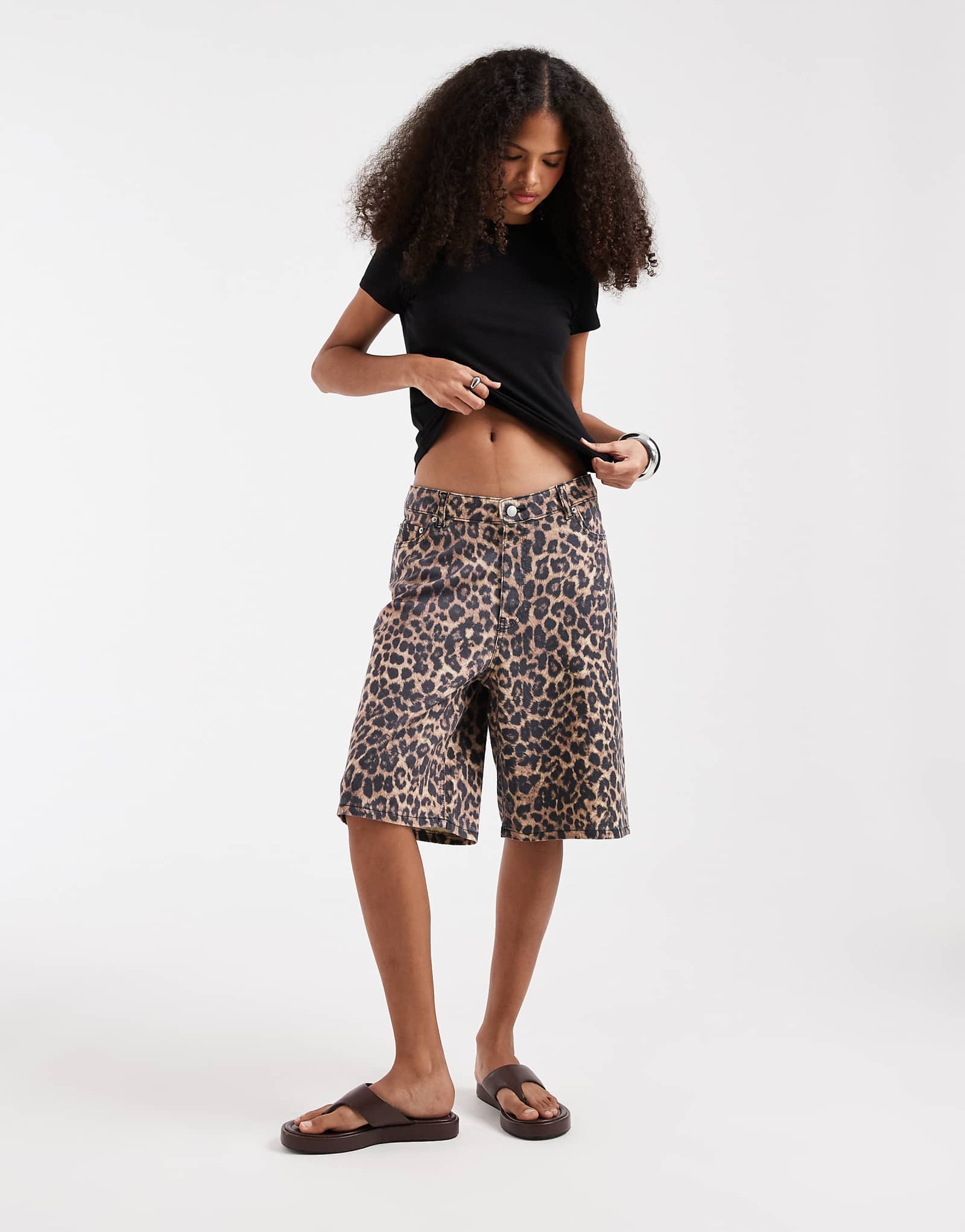 JJXX leopard jorts in multi cornstalk 13590₽
