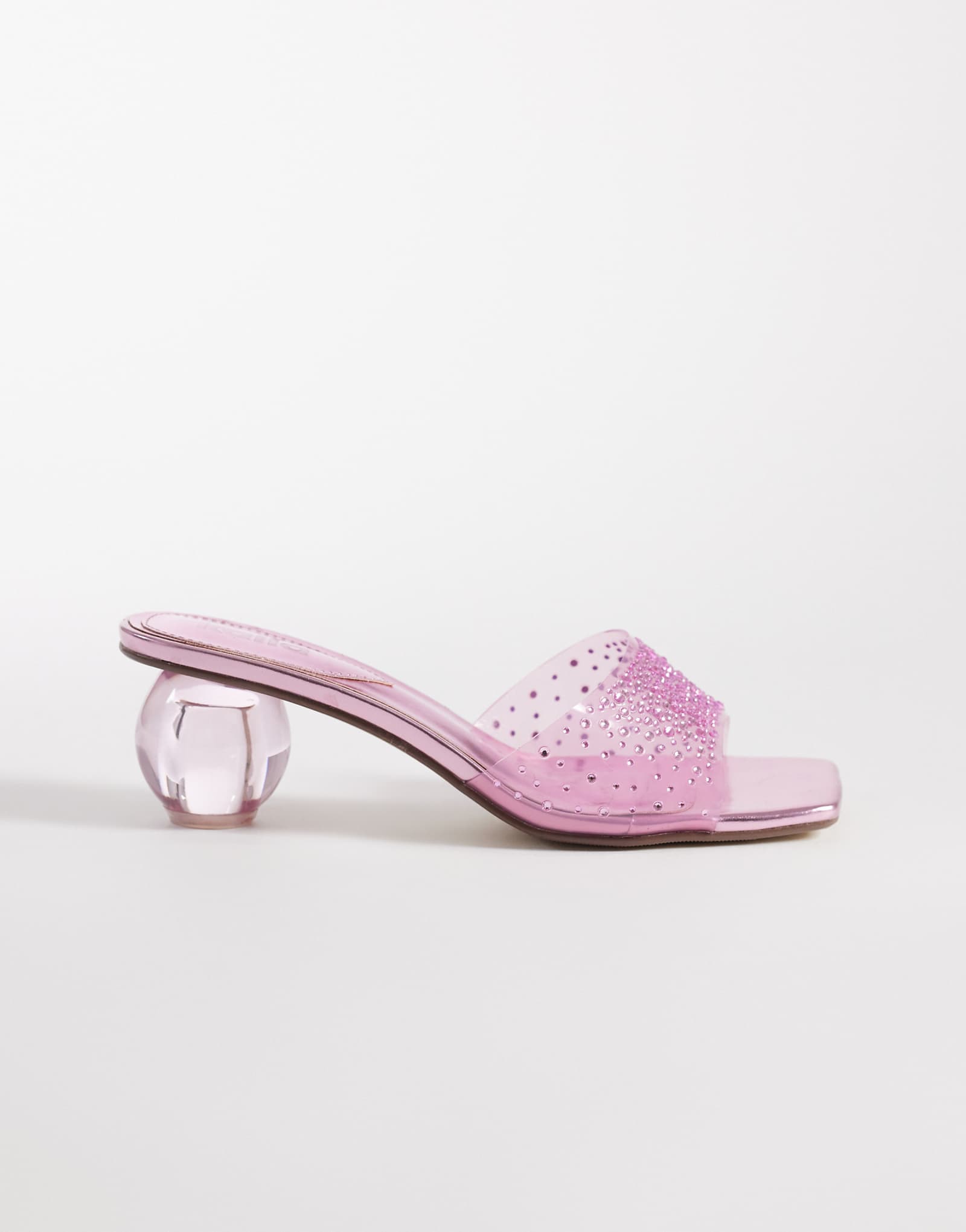Kaiia exclusive 00s clear diamante sphere heeled sandals in baby pink pink 12190₽