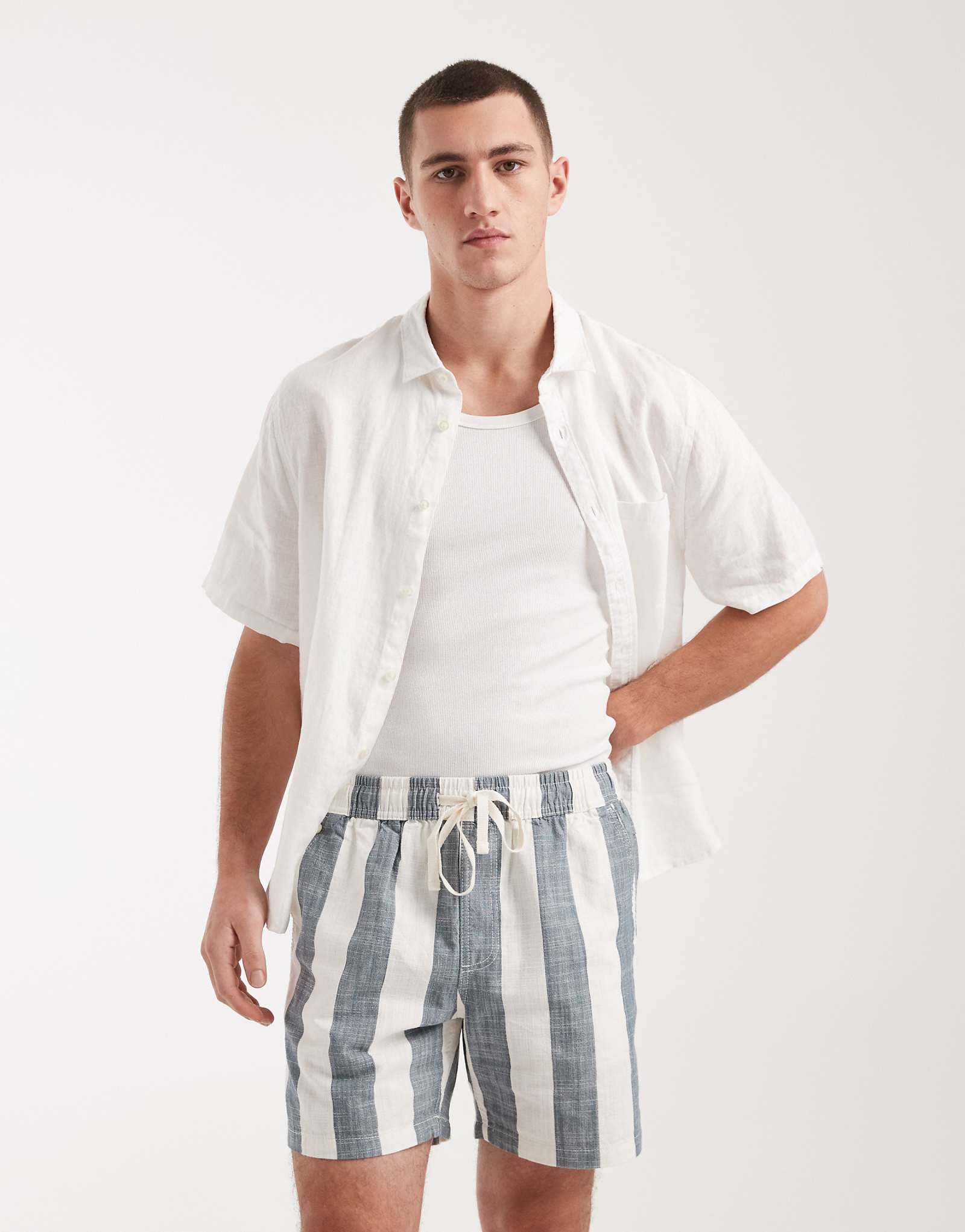 Cotton On shorts in blue stripes dusty blue 8490₽