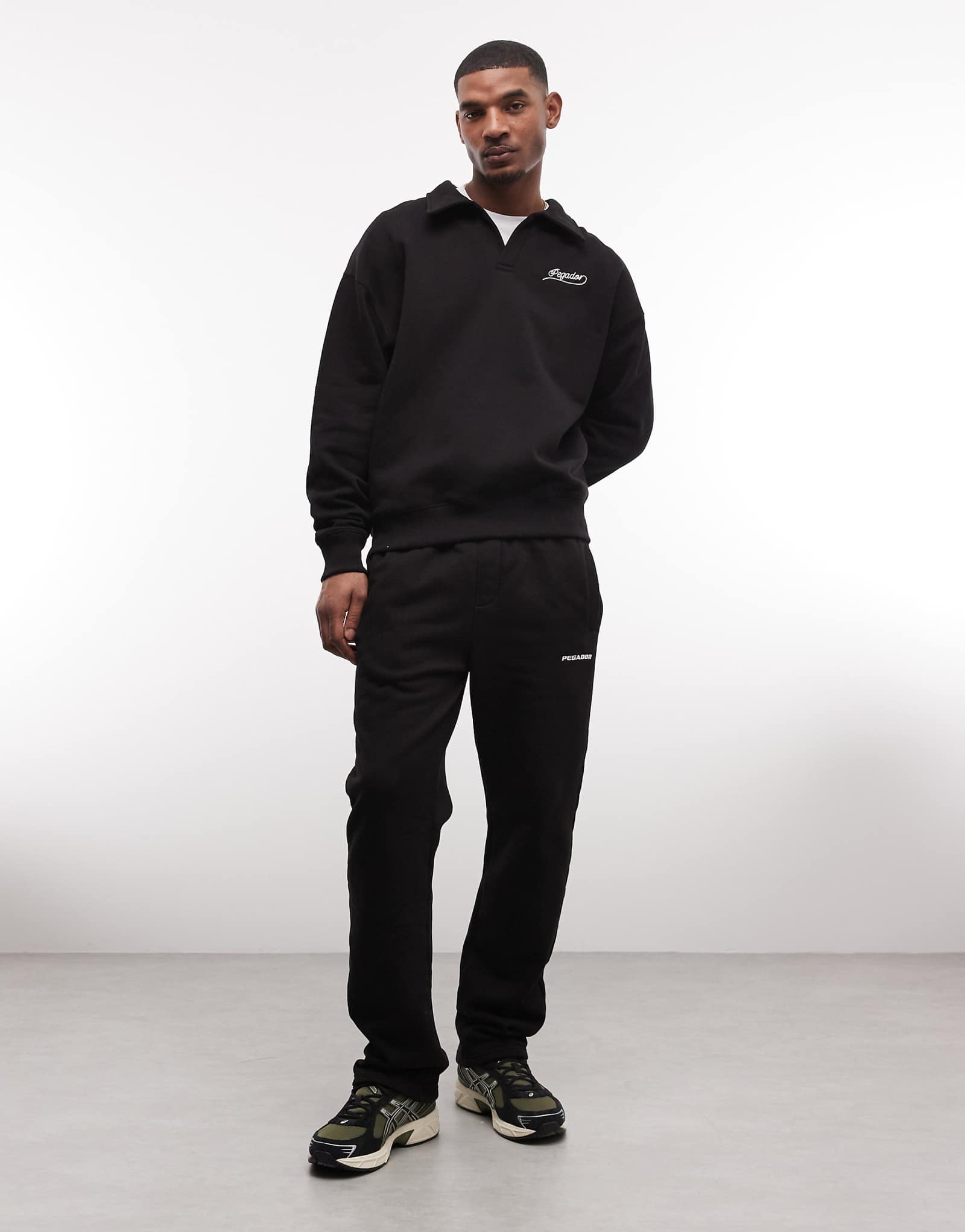 PEGADOR logo wide leg sweatpants in washed black black 18190₽
