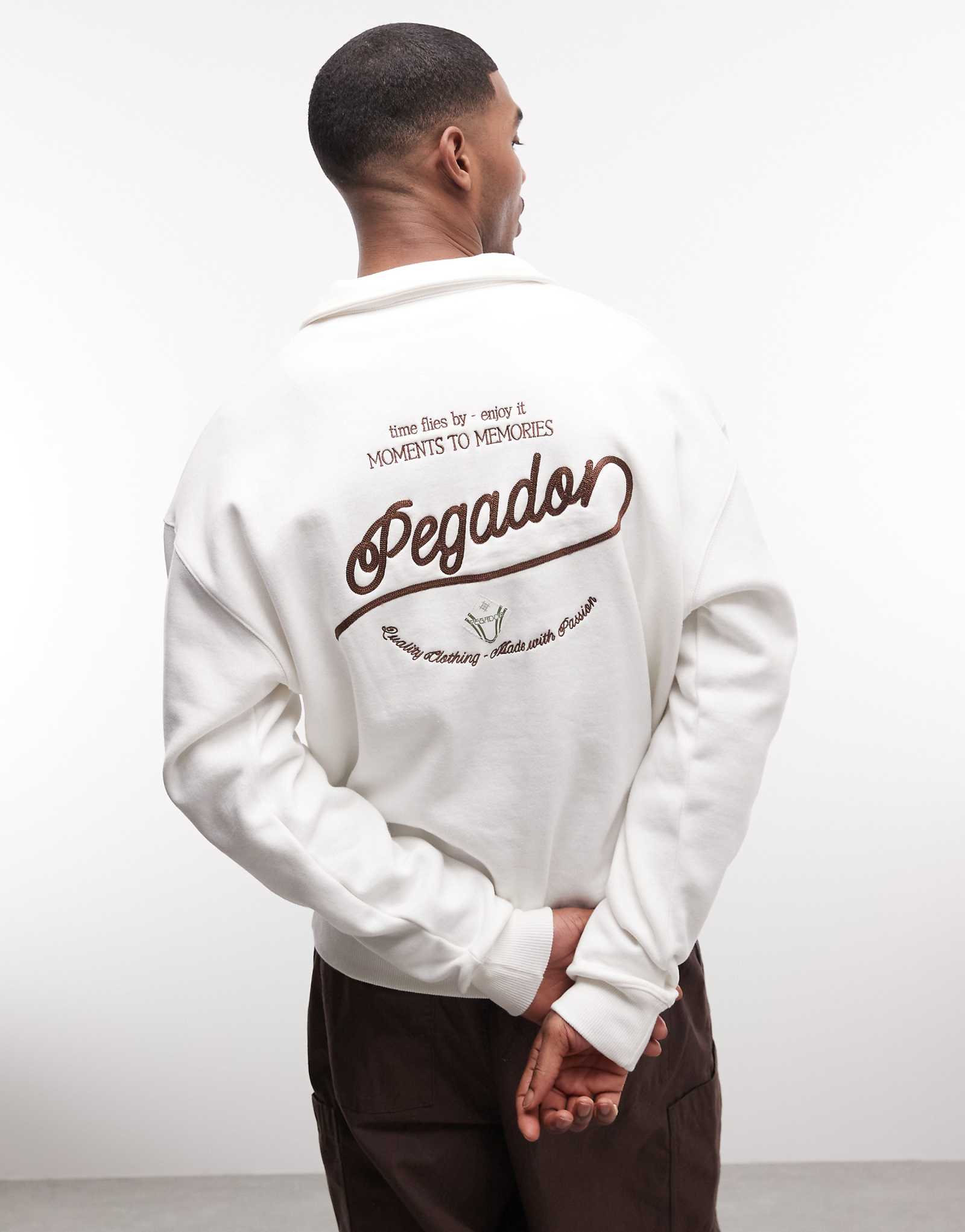 PEGADOR Belmonte polo sweatshirt with back print in white white 19590₽