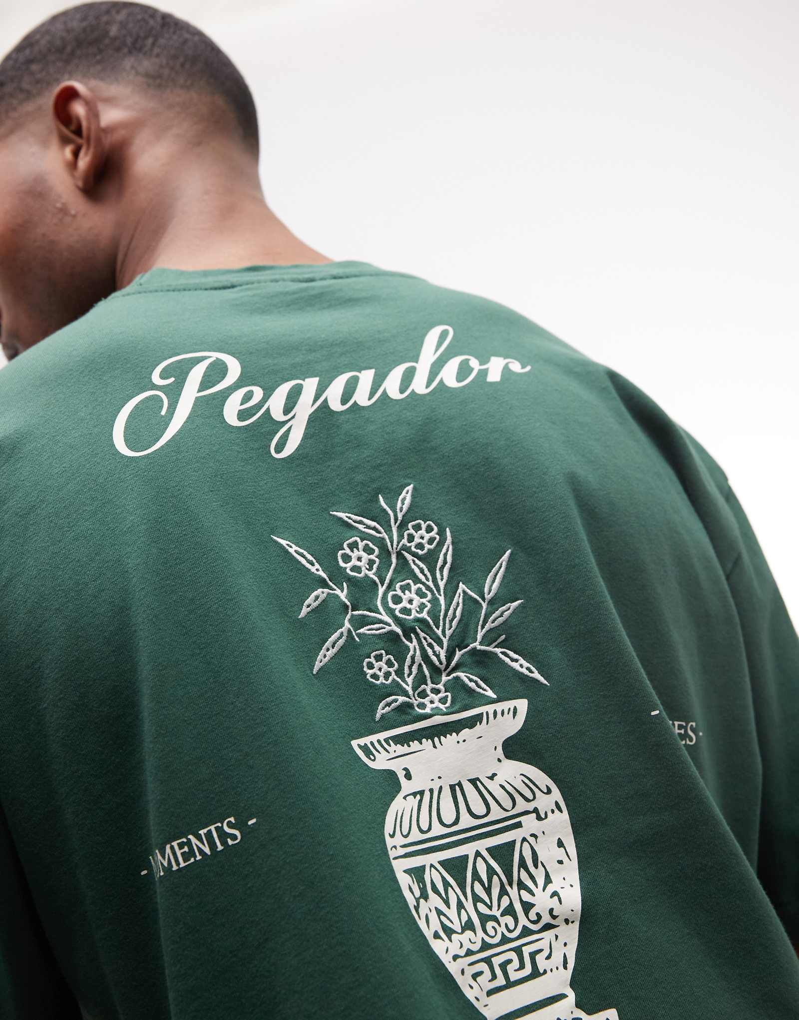 PEGADOR Morcote oversized t-shirt with back print graphic in washed green mgreen