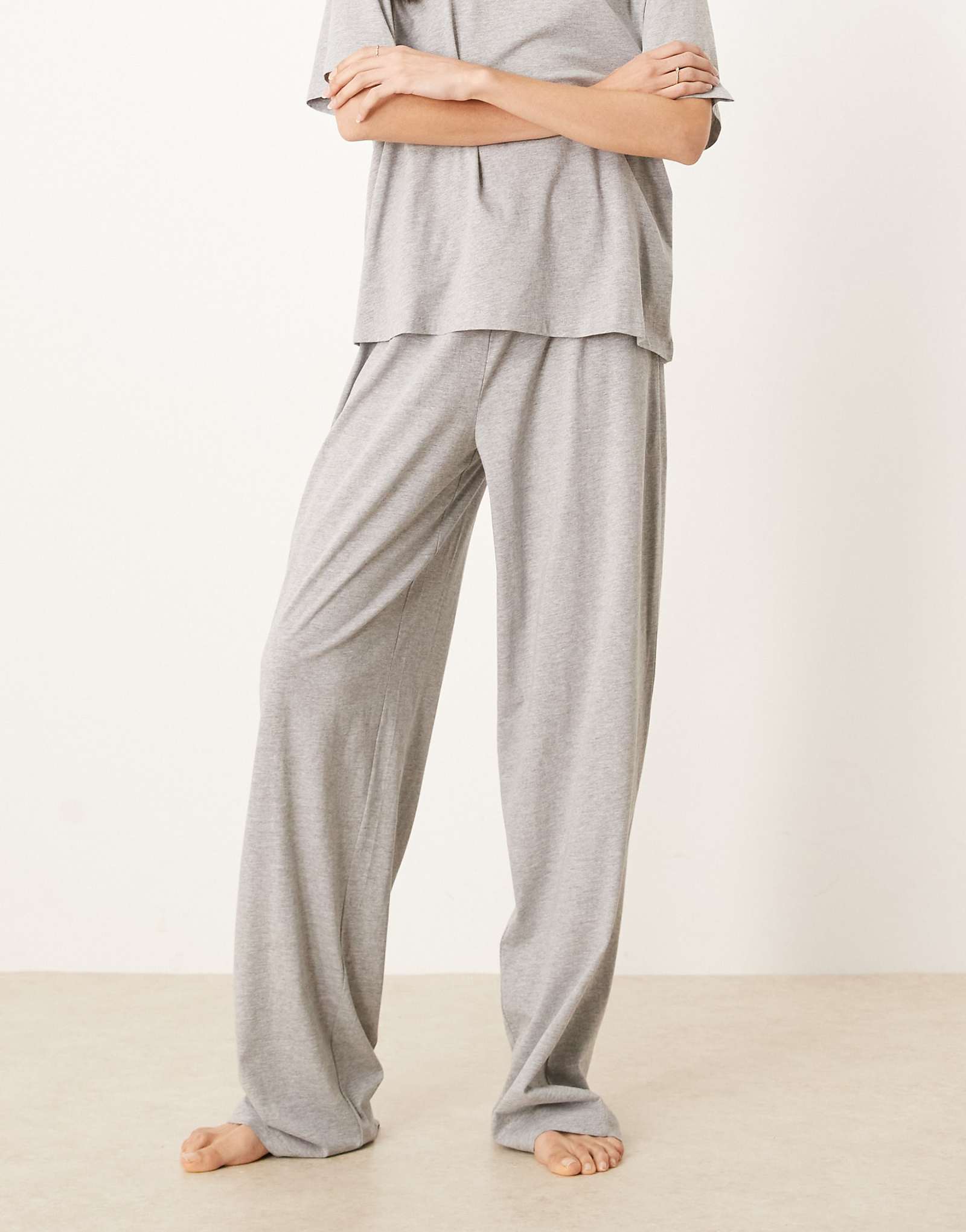 ASOS DESIGN Tall mix -amp match cotton pajama pants in gray heather 4490₽