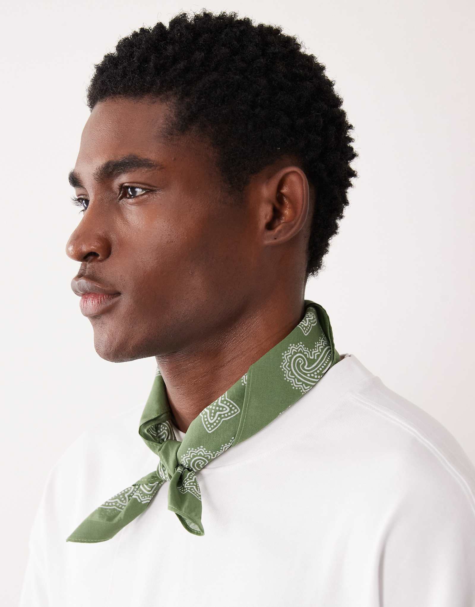 ASOS DESIGN paisley cotton bandana in khaki green khaki 3890₽