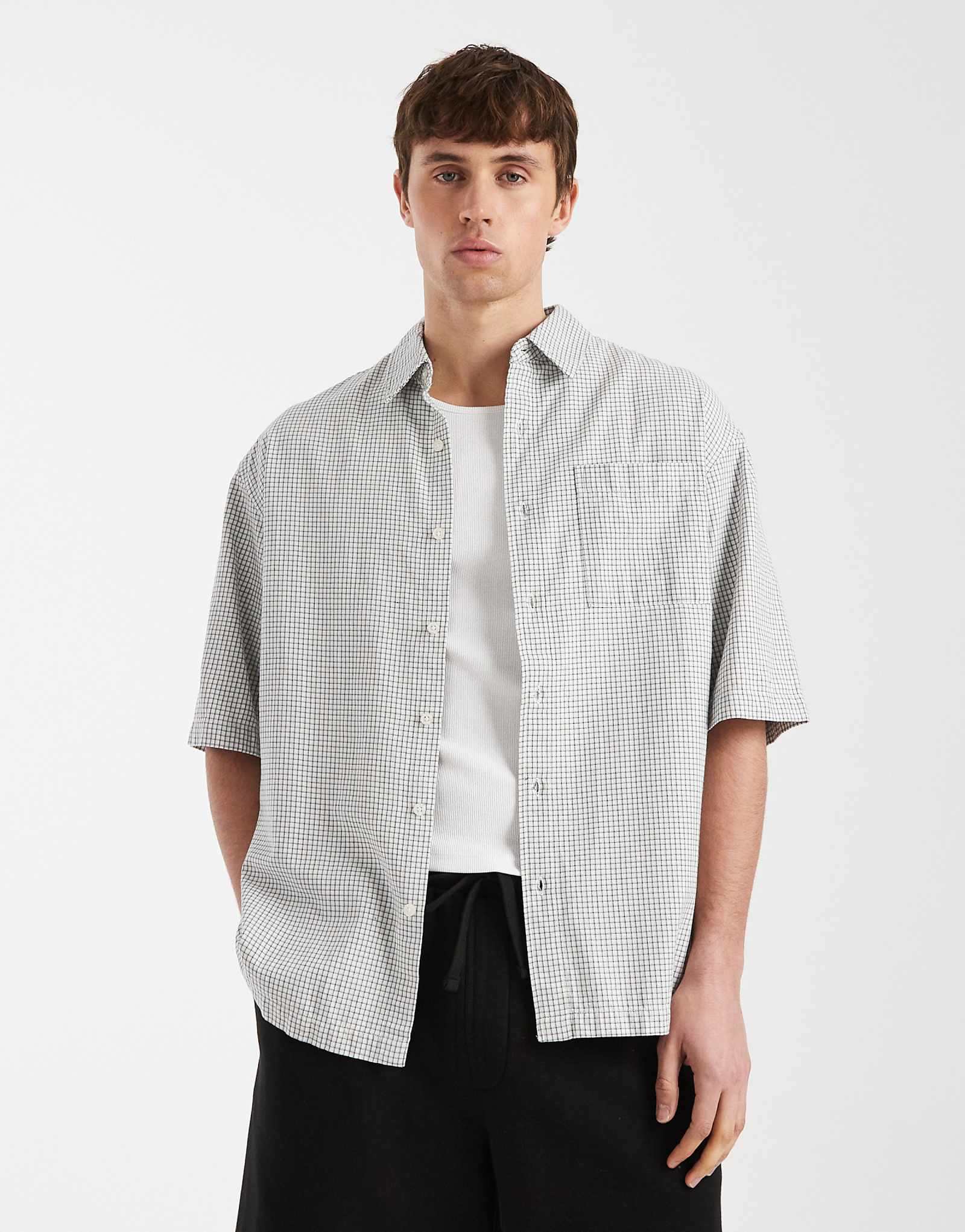 Redefined Rebel Magnus oversized shirt in white white