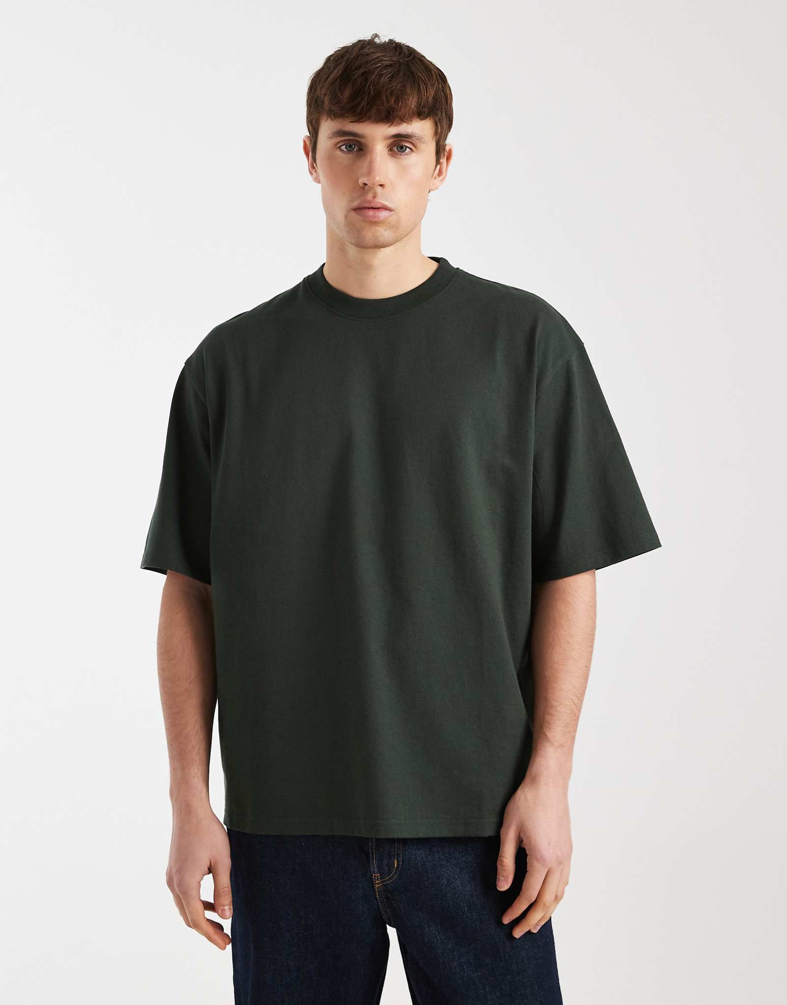 Redefined Rebel John heavyweight t-shirt in dark green dark green 4990₽