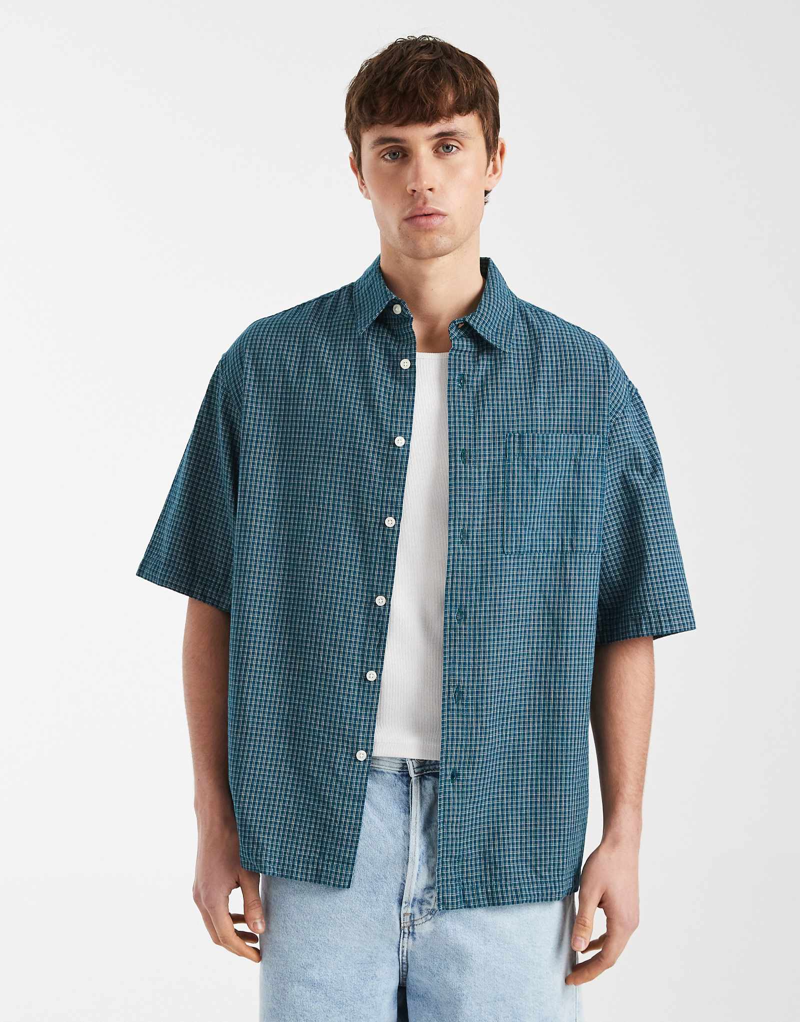 Redefined Rebel Magnus oversized shirt in green mid green