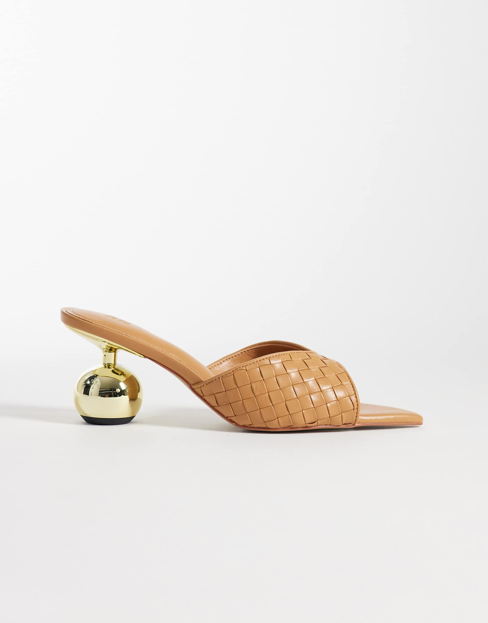 JW PEI Ellie braided sphere heel mules in khaki khaki 53890₽