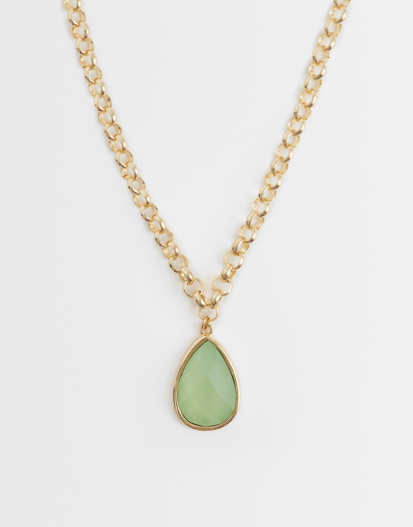 Accessorize single faux gem pendant necklace in green green 4090₽