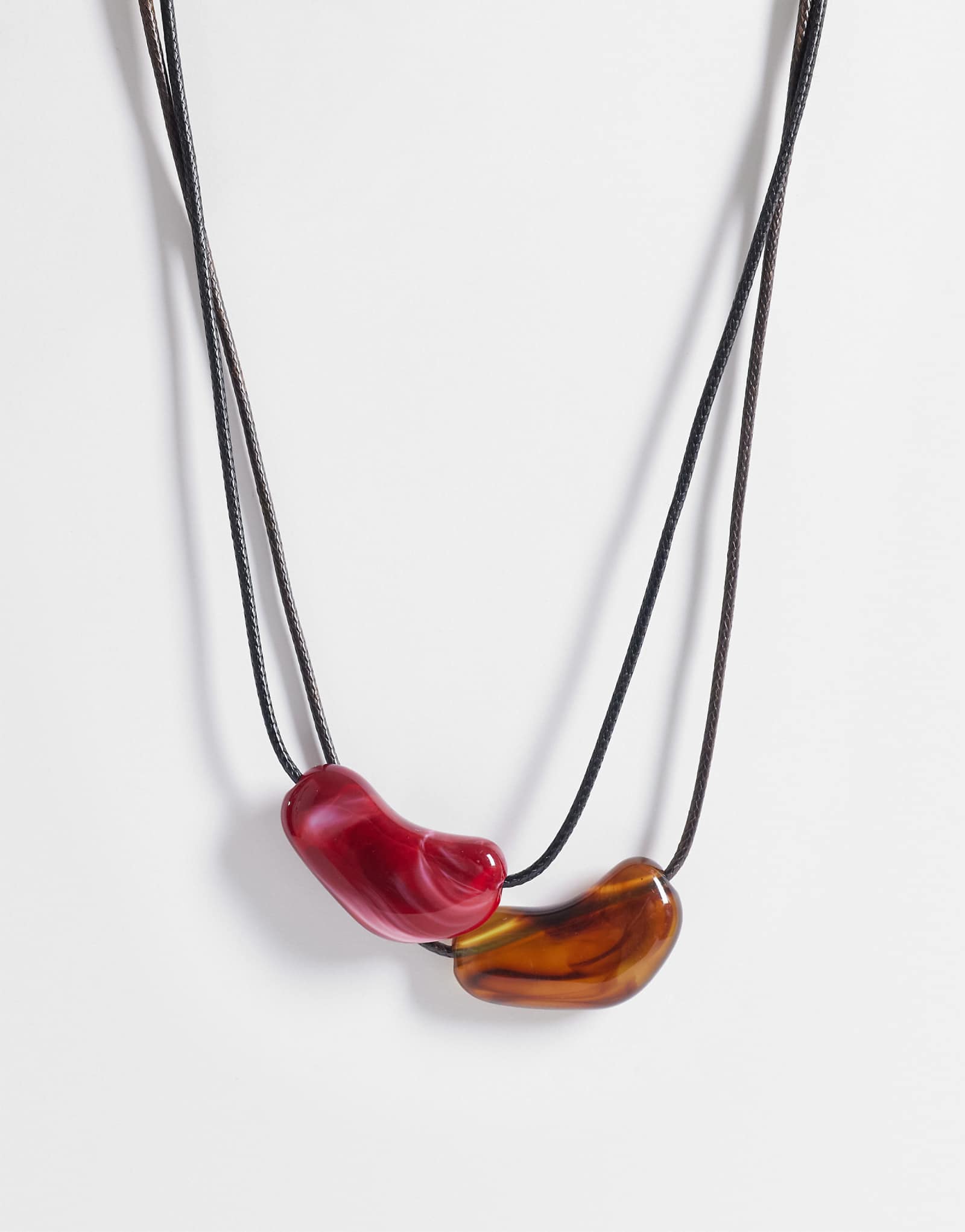 Accessorize 2 pack pebble cord necklaces in brown brown 5390₽