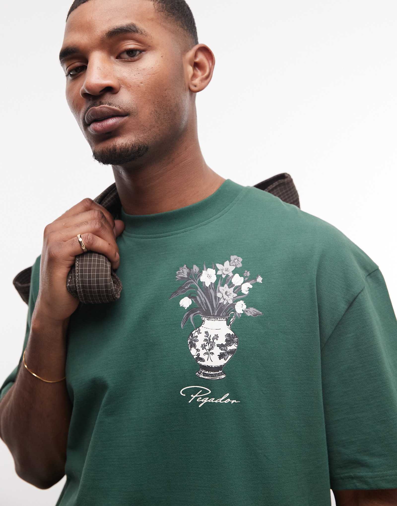 PEGADOR Brig oversized t-shirt in washed green mgreen 11190₽