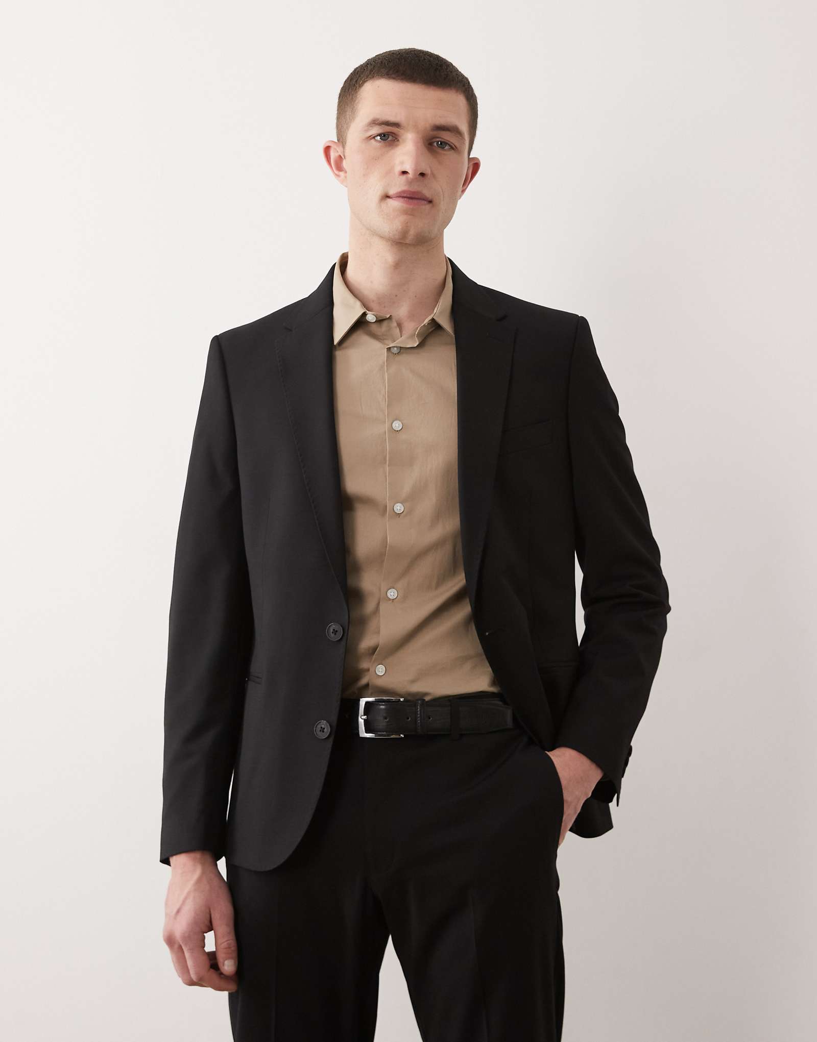 ASOS DESIGN skinny washable wool blend suit blazer in black black 23090₽