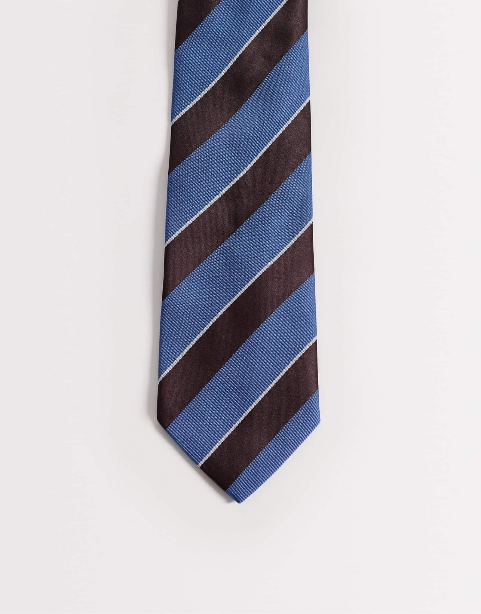 ASOS DESIGN stripe rugby tie in brown and blue blue 5390₽