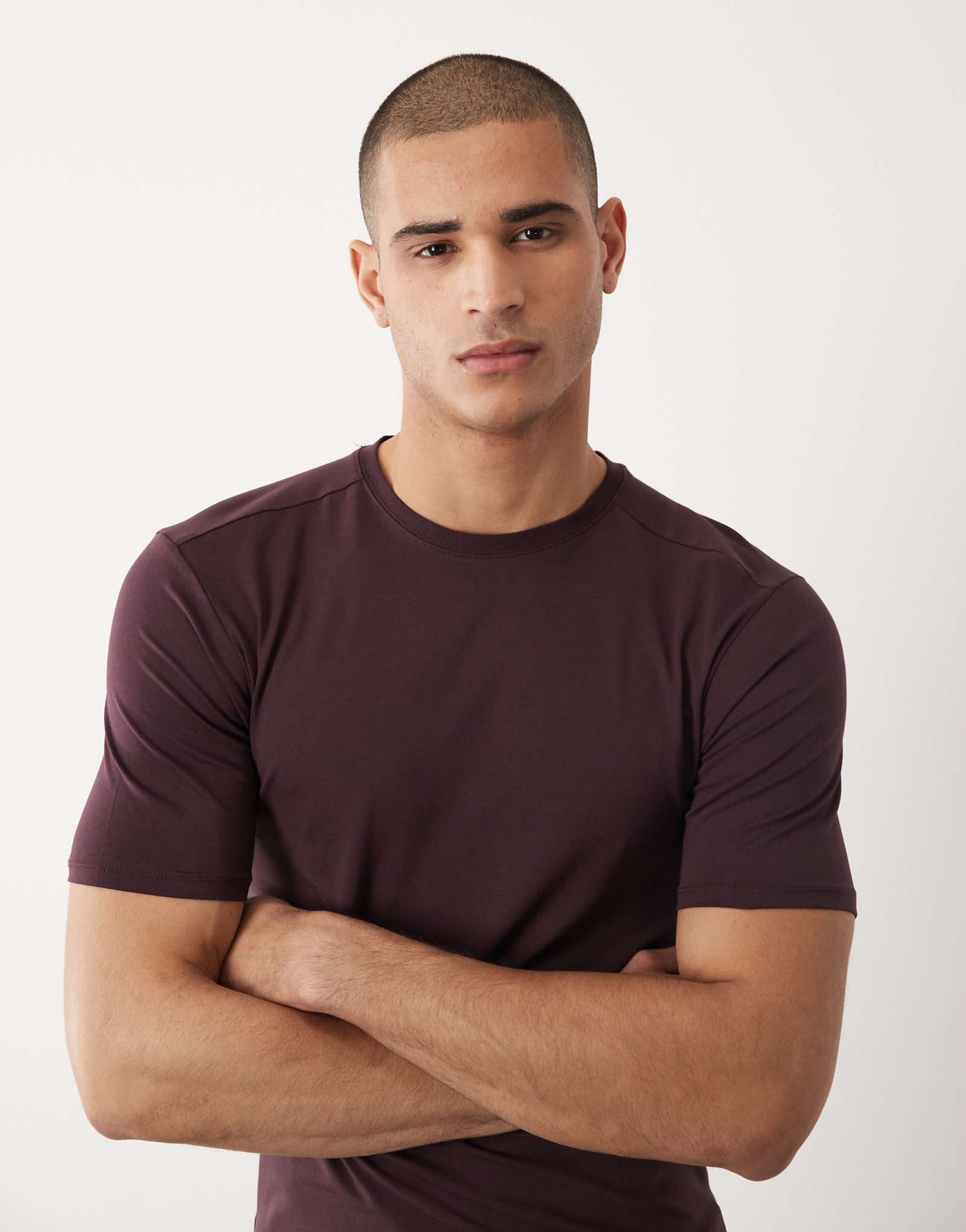 River Island Muscle Fit T-Shirt In Burgundy burgundy gray - light 3890₽