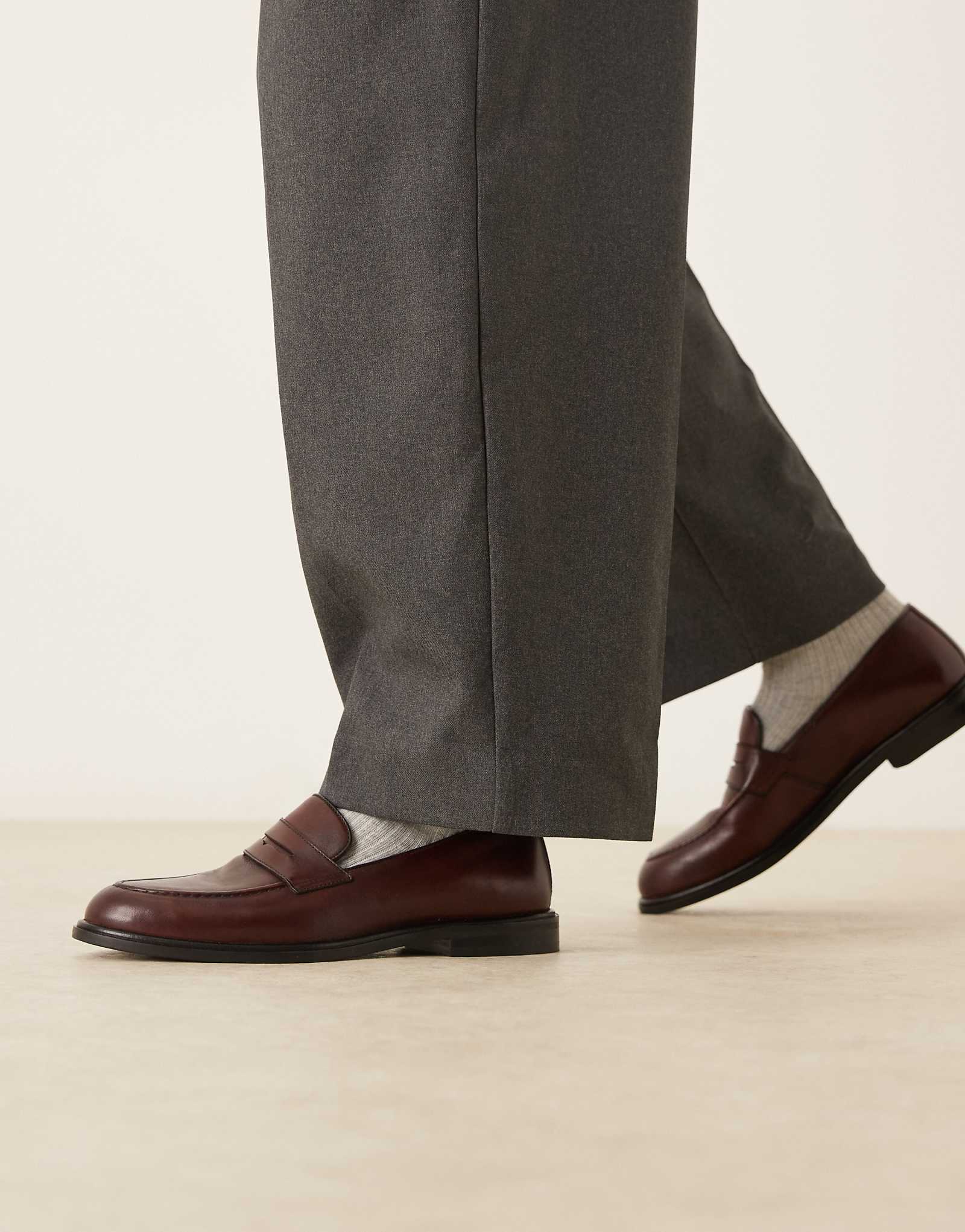 Walk London Putney saddle loafers in black leather brown 24790₽