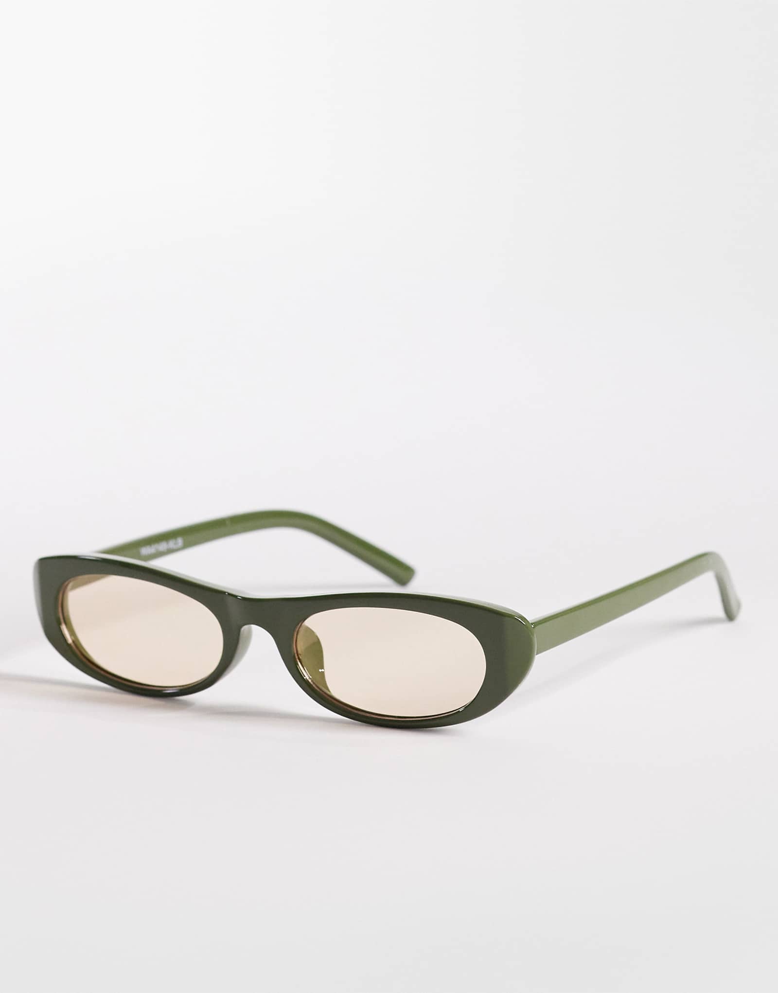 Kaiia exclusive slim oval frame tan lens sunglasses in khaki khaki 4090₽