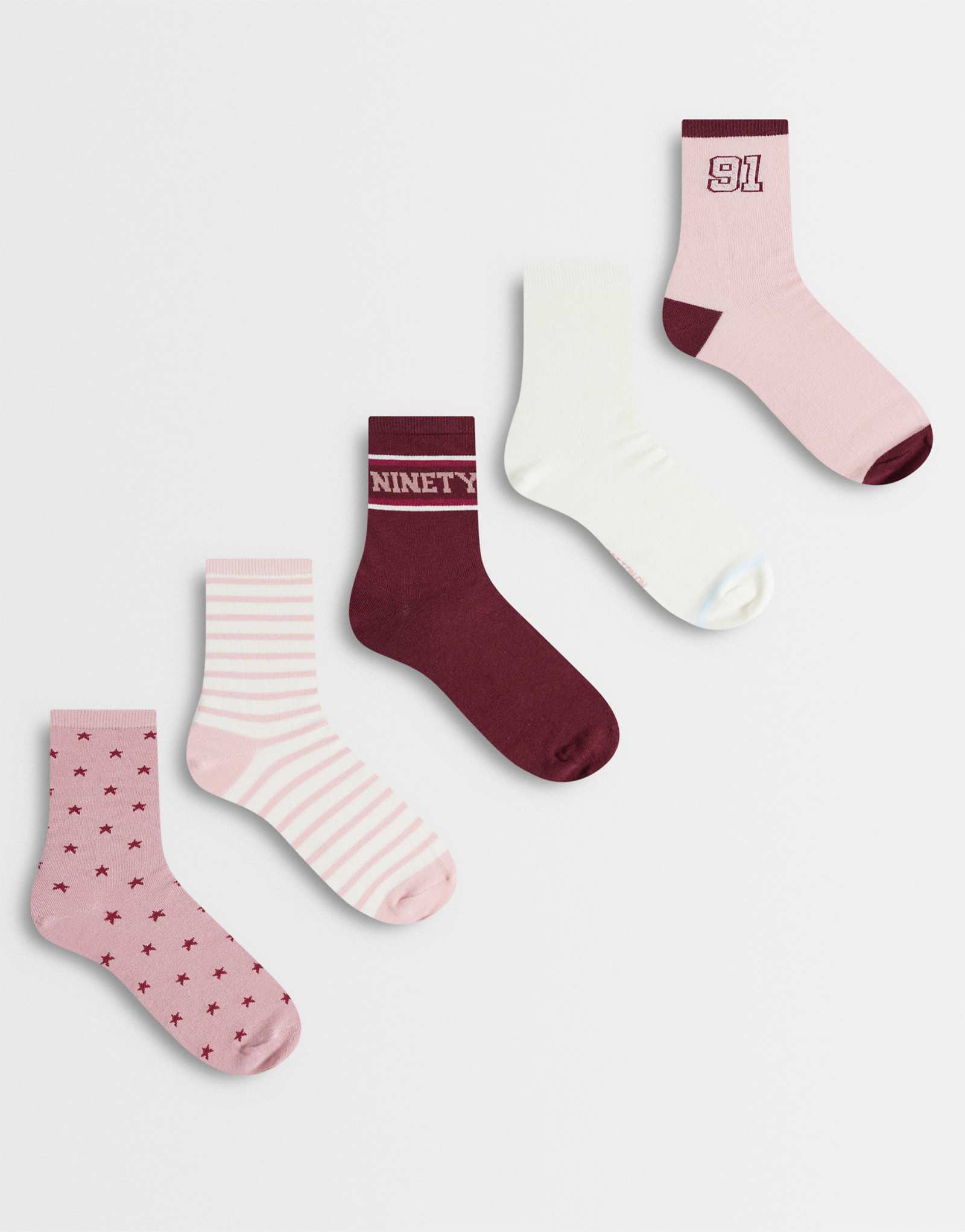 Cotton On 5 pack crew socks in star berry mix berrystars 4090₽