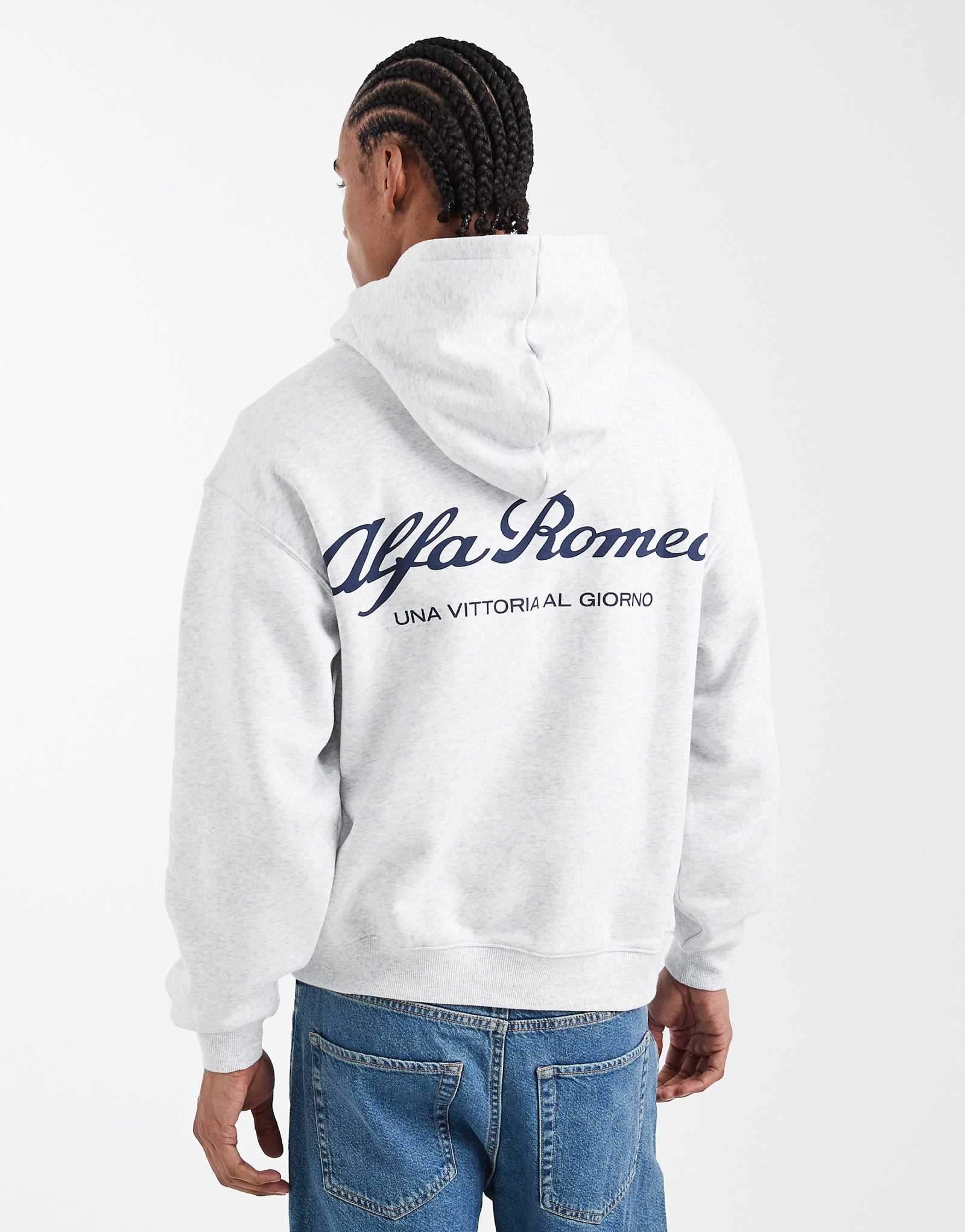 Cotton On boxy fit alpha romeo graphic hoodie in white white 15090₽