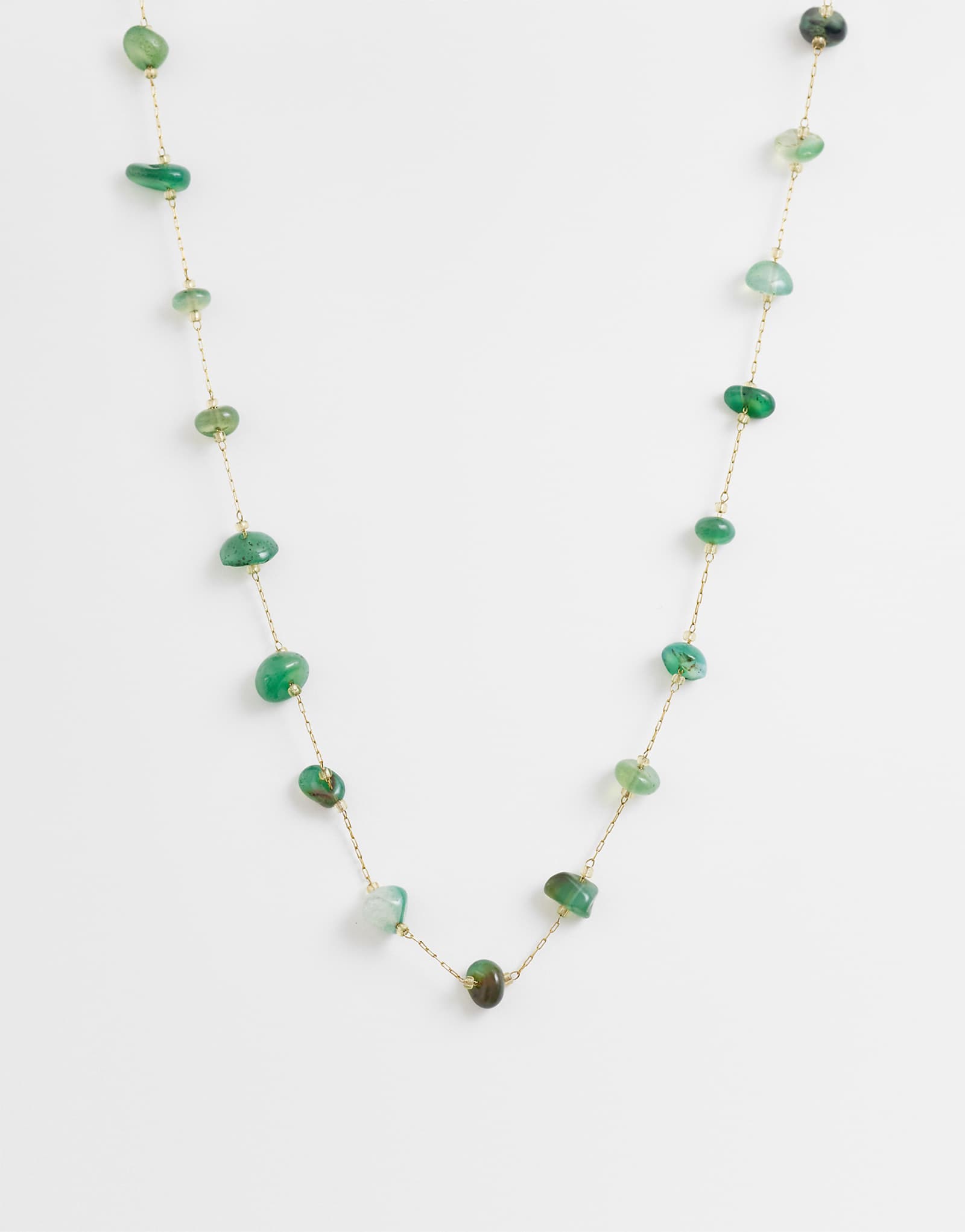Lost Souls natural stones beaded necklace in 18kt gold plated stainless steel gold 4990₽