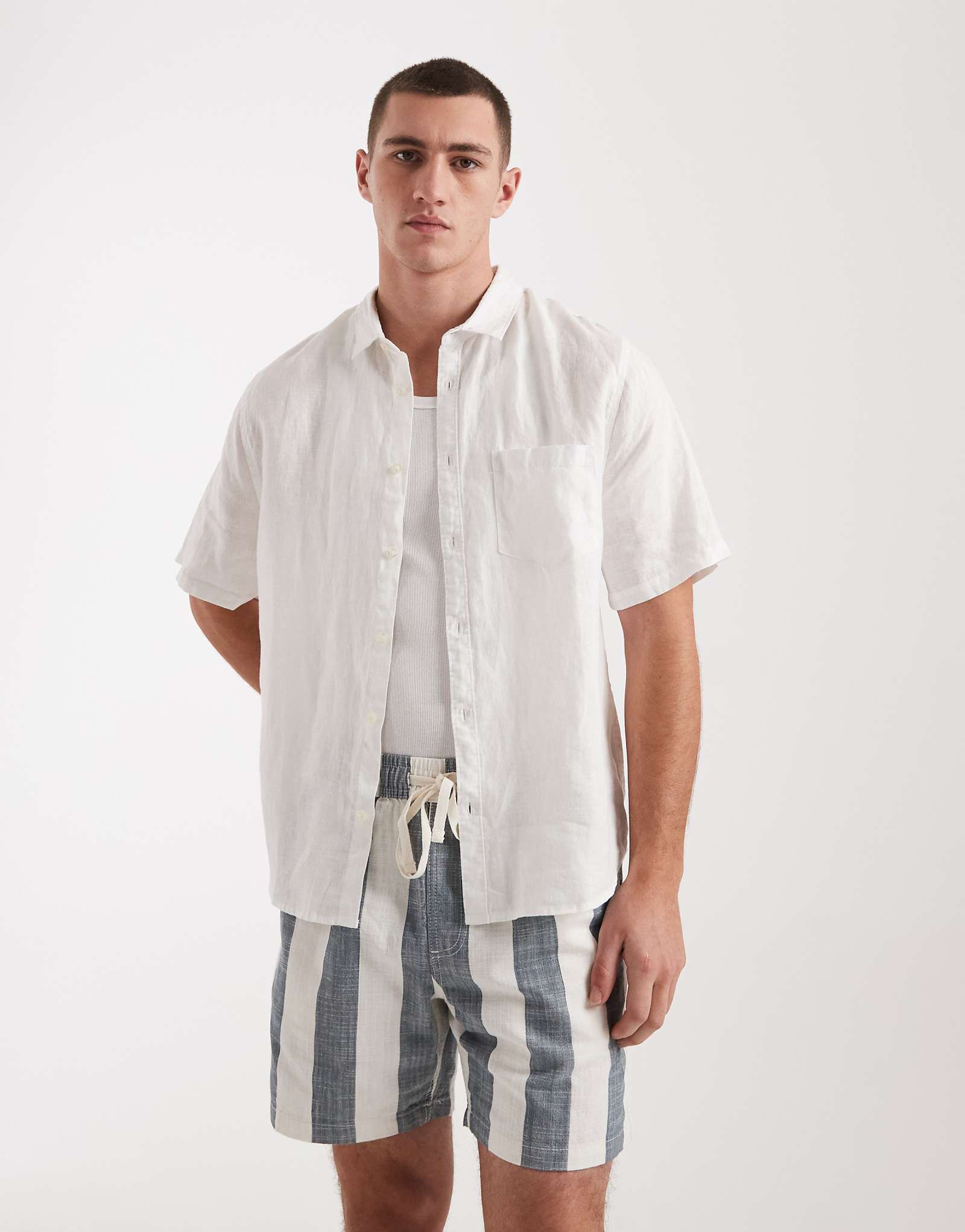 Cotton On relaxed linen shirt in white white 13590₽